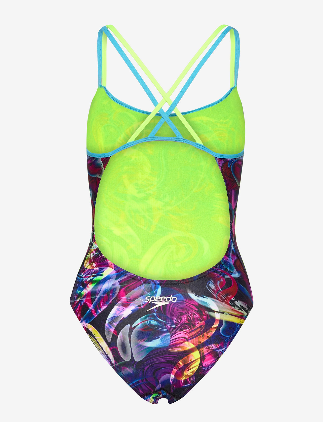 Speedo - Allover Double Crossback 1 Piece - black / turquoise / fluo yellow / diva - 1