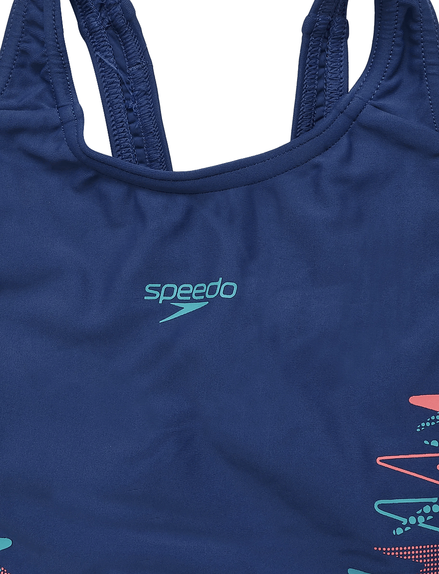 Speedo - Placement Muscleback Swimsuit - baddräkter - night watch/hyper teal - 2