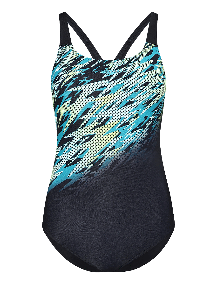 Speedo - Hyperboom Placement Muscleback - sportsbadetøj - anthracite/hyper teal - 0