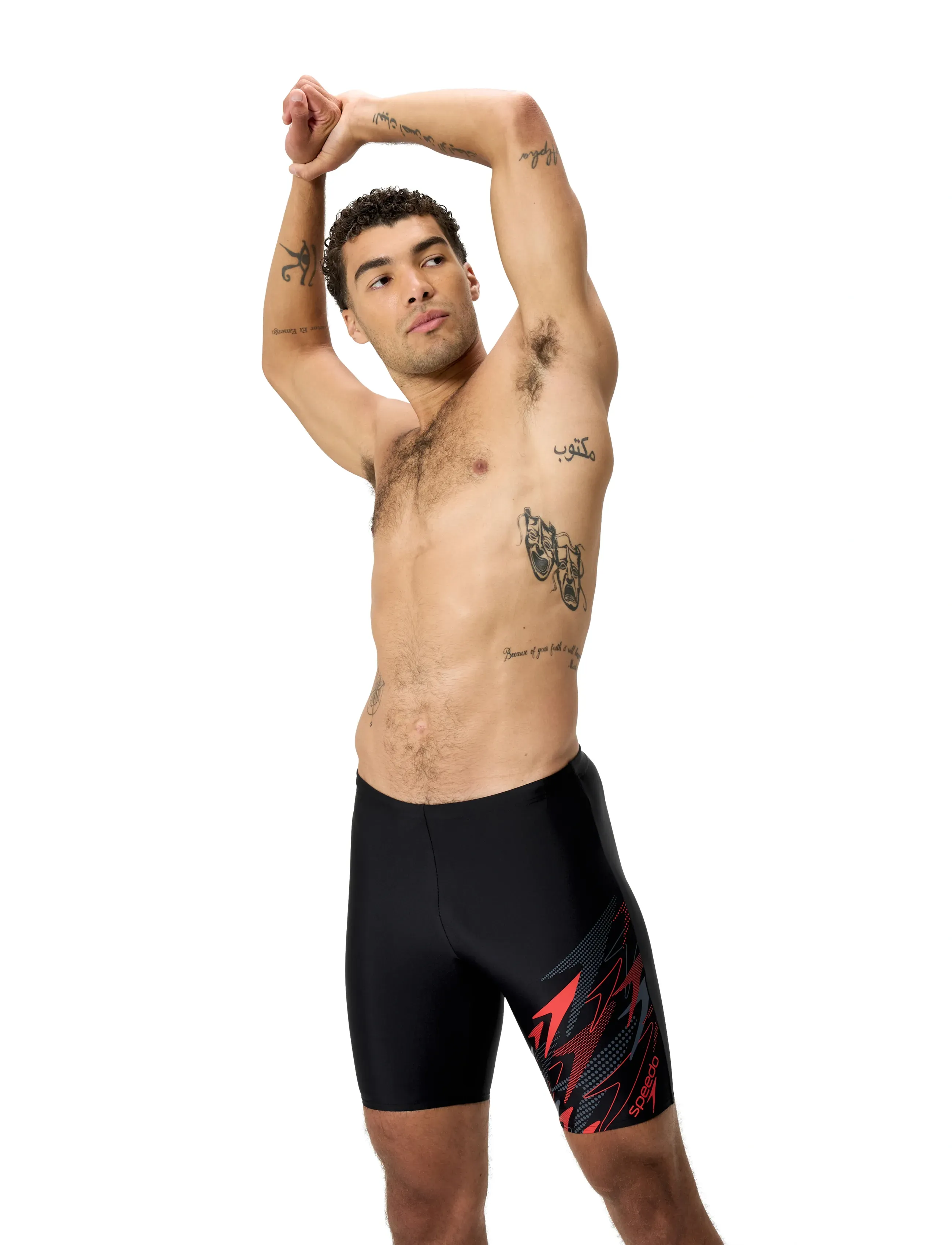 Speedo - Medley Logo Jammer - badehosen - anthracite/high risk red - 3