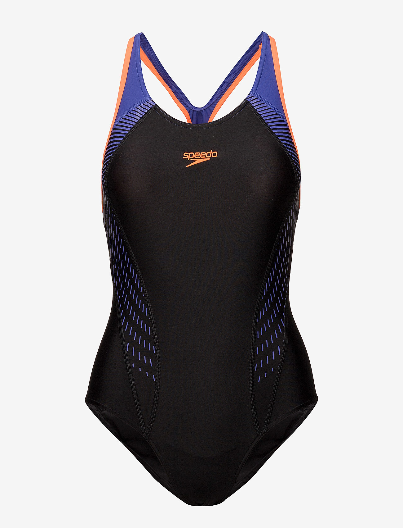 Speedo - PLACEMENT LANEBACK - badedragter - black / fluo orange / ultramarine - 0