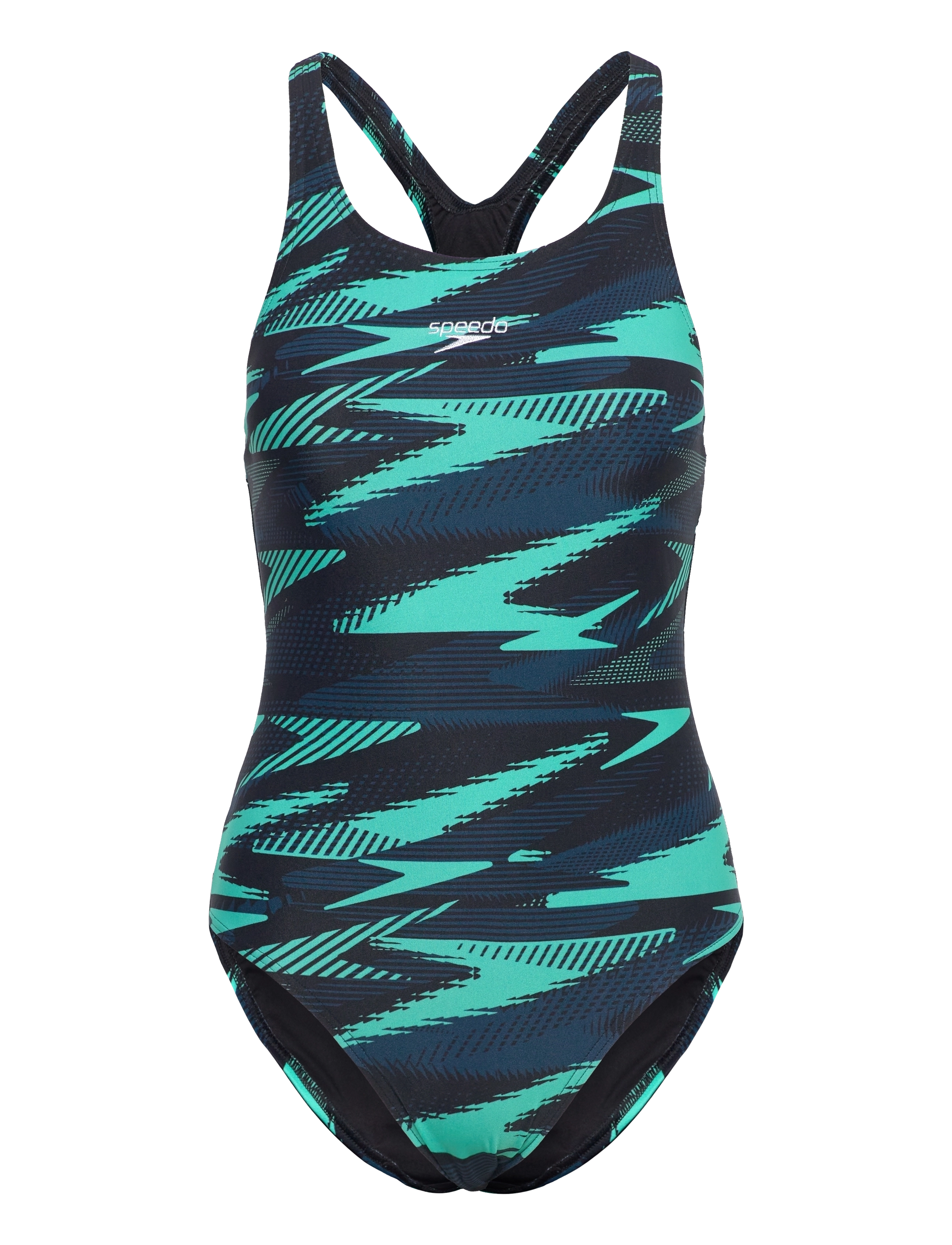 Speedo Womens HyperBoom Allover Medalist - Bademode - GREEN / navy