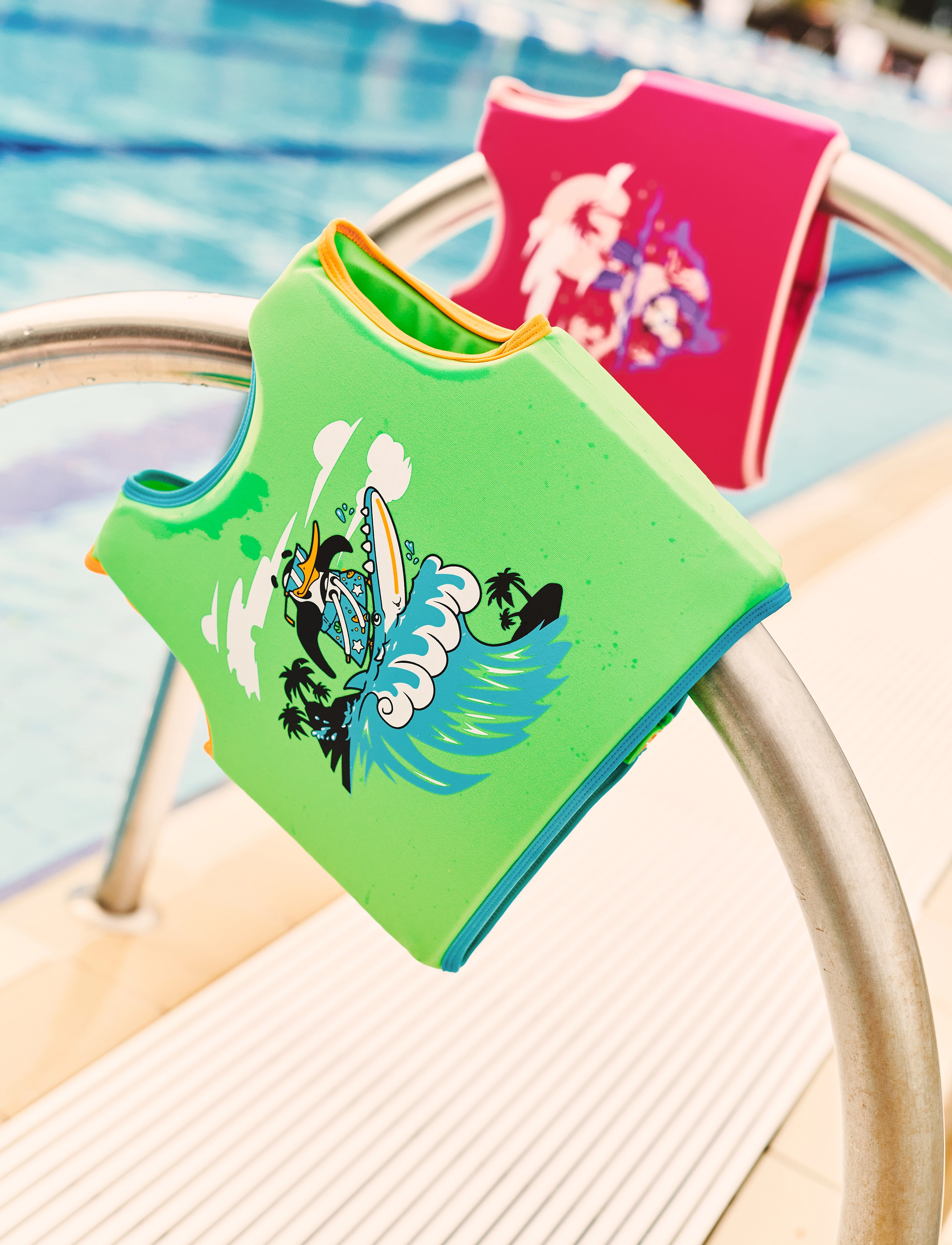 Speedo - Printed Float Vest - swimming accessories - green/blue - 4