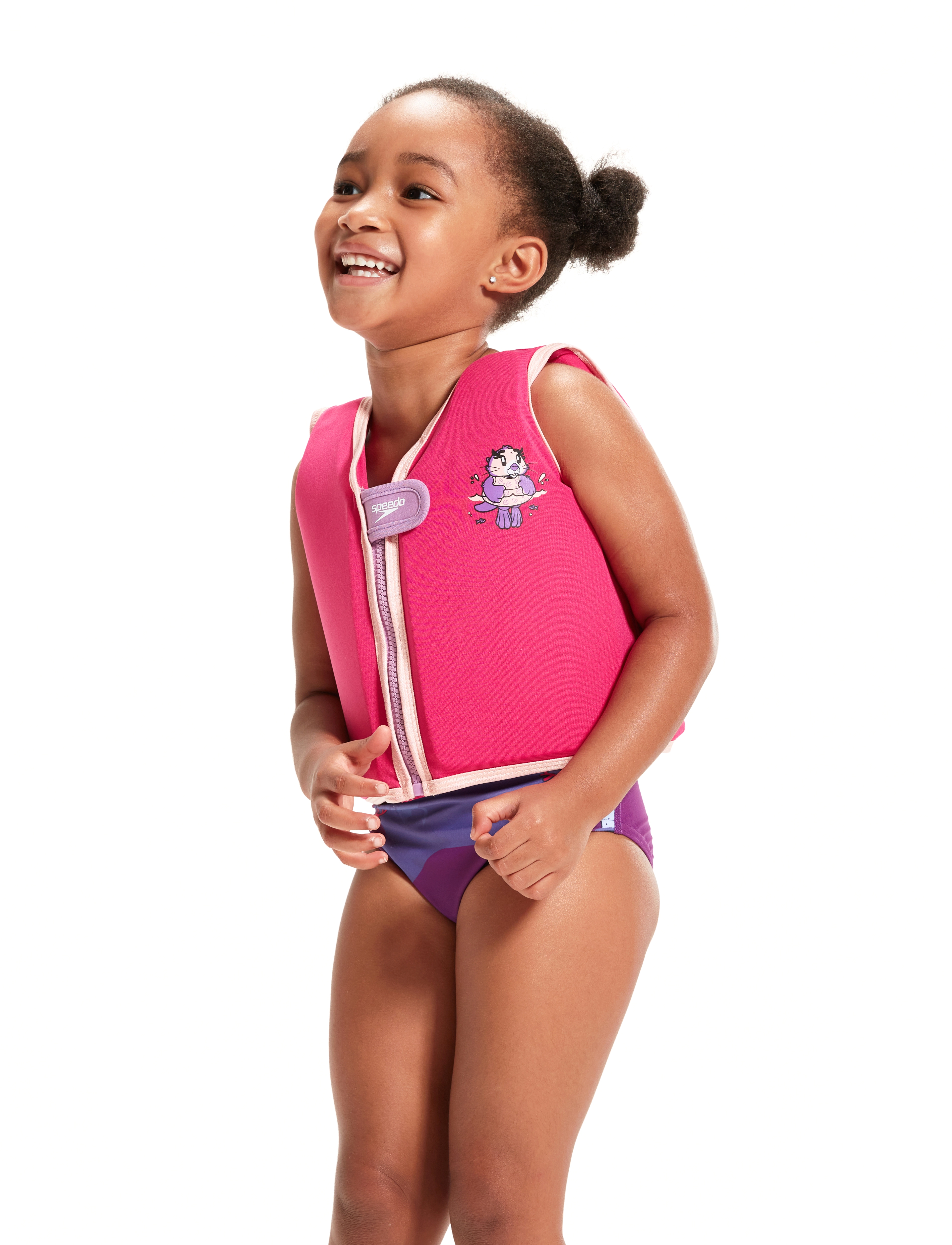 Speedo Printed Float Vest, Børn, Trykt Flydevest, Pink, Str: 2-4