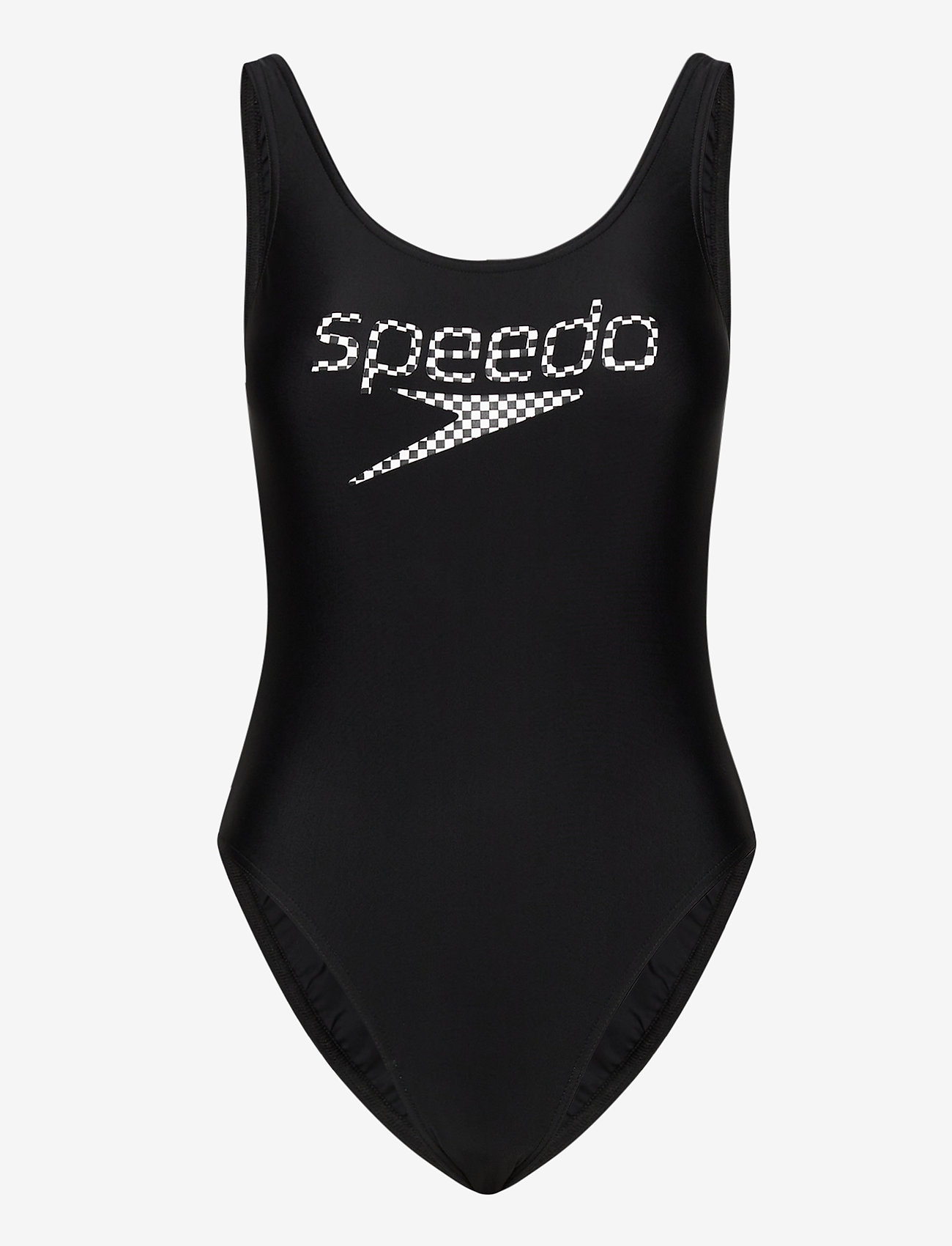 Speedo - Logo Deep U-Back 1 Piece - black/white - 0