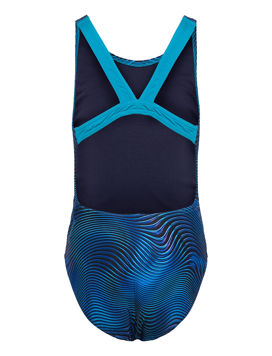 Speedo - Print Leaderback One Piece - swimsuits - deep sapphire/mayan blue - 1