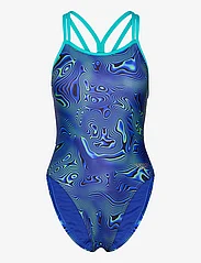 Speedo - Womens Allover Digital Starback - maudymosi kostiumėliai - blue/green - 0