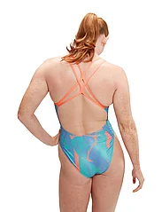 Speedo - Womens Allover Digital Starback - swimsuits - blue/pink - 5