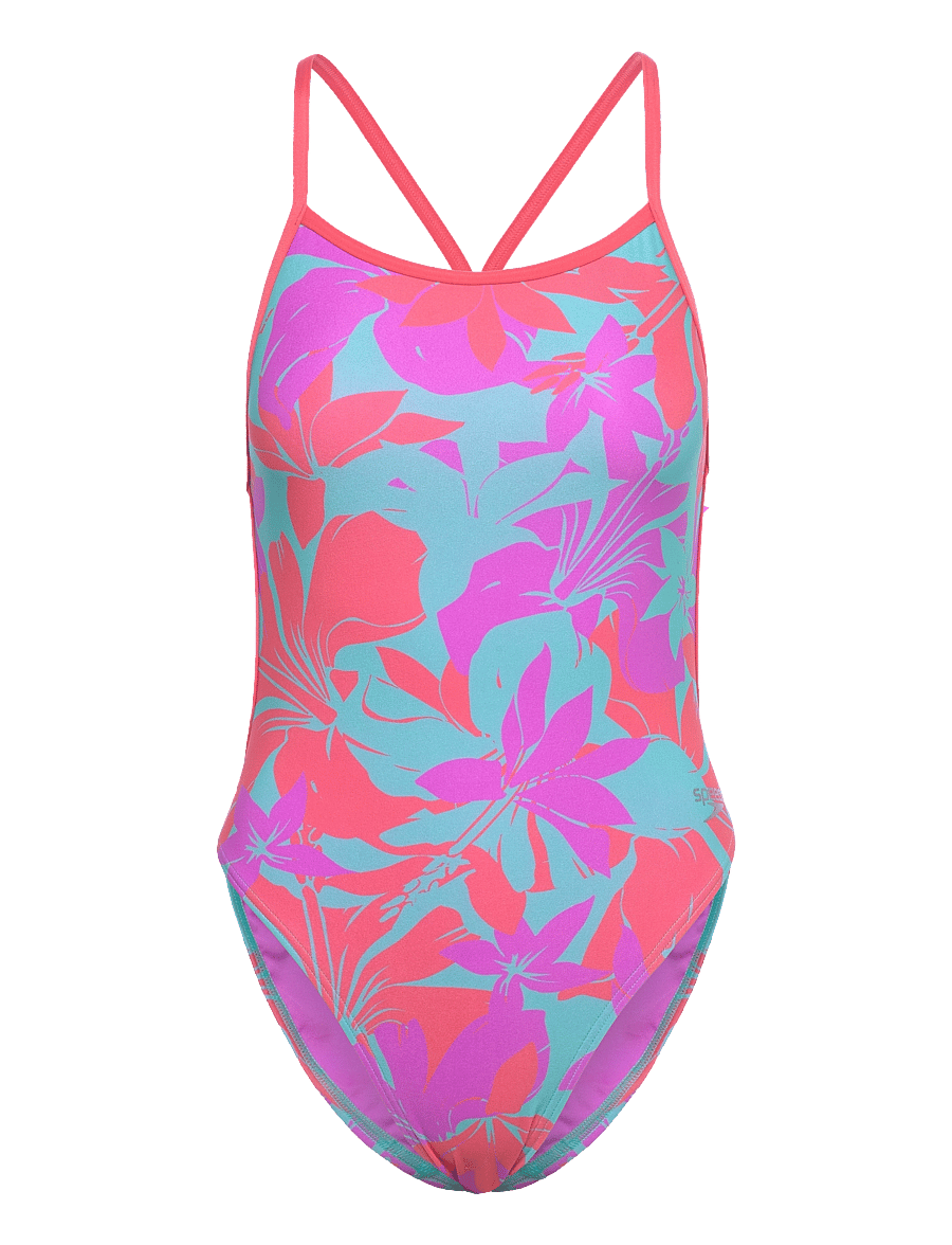 Speedo - Womens Allover Digital Vback - sportsbadetøj - purple - 0