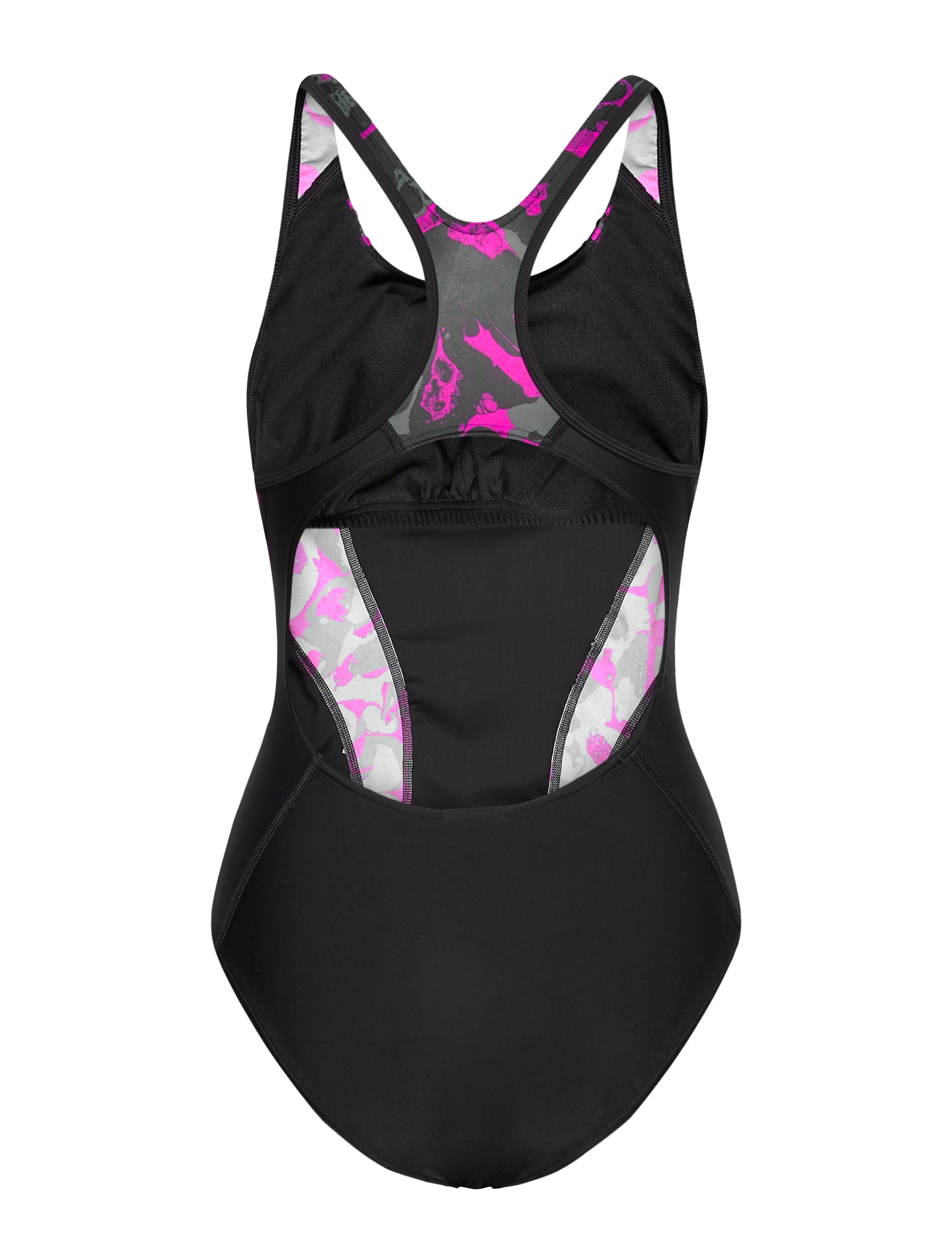 Speedo - ALLOVER PANEL LANEBACK BLACK/NORTHE 32 (28") - black / ecstatic pink / usa charcoal - 2