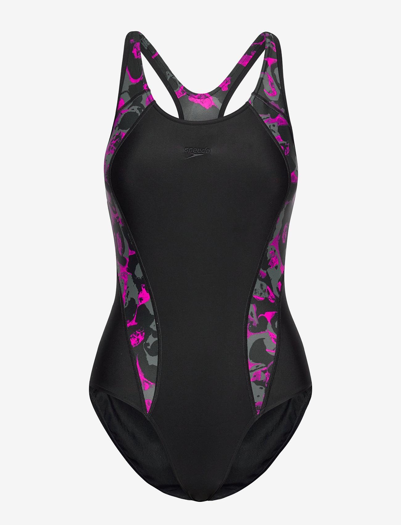 Speedo - ALLOVER PANEL LANEBACK BLACK/NORTHE 32 (28") - black / ecstatic pink / usa charcoal - 1