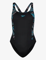 Speedo - Womens Hyper Boom Splice Muscleback - swimsuits - black/blue - 0