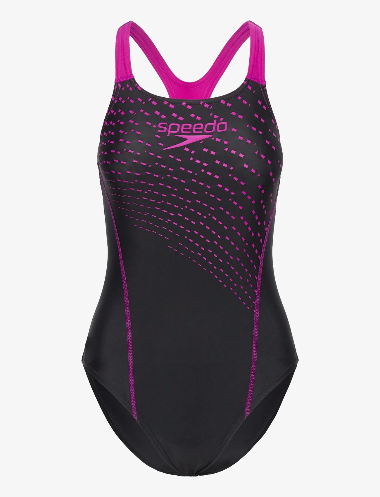 Speedo - Womens Medley Logo 1 Piece - swimsuits - black/purple - 0