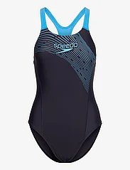 Speedo - Womens Medley Logo 1 Piece - swimsuits - navy/blue - 0