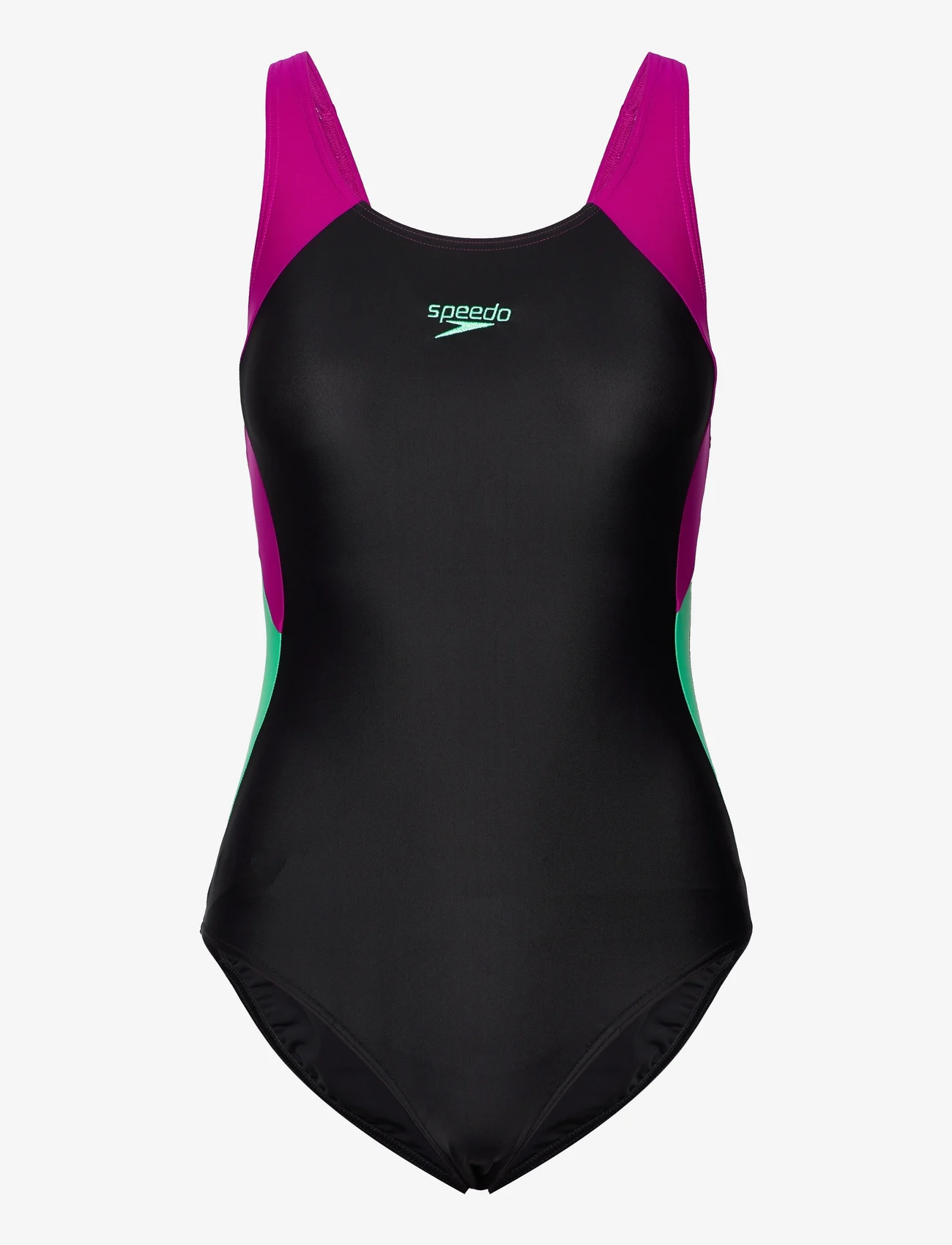 Speedo - Womens Colourblock Splice Muscleback - swimsuits - black/purple - 0