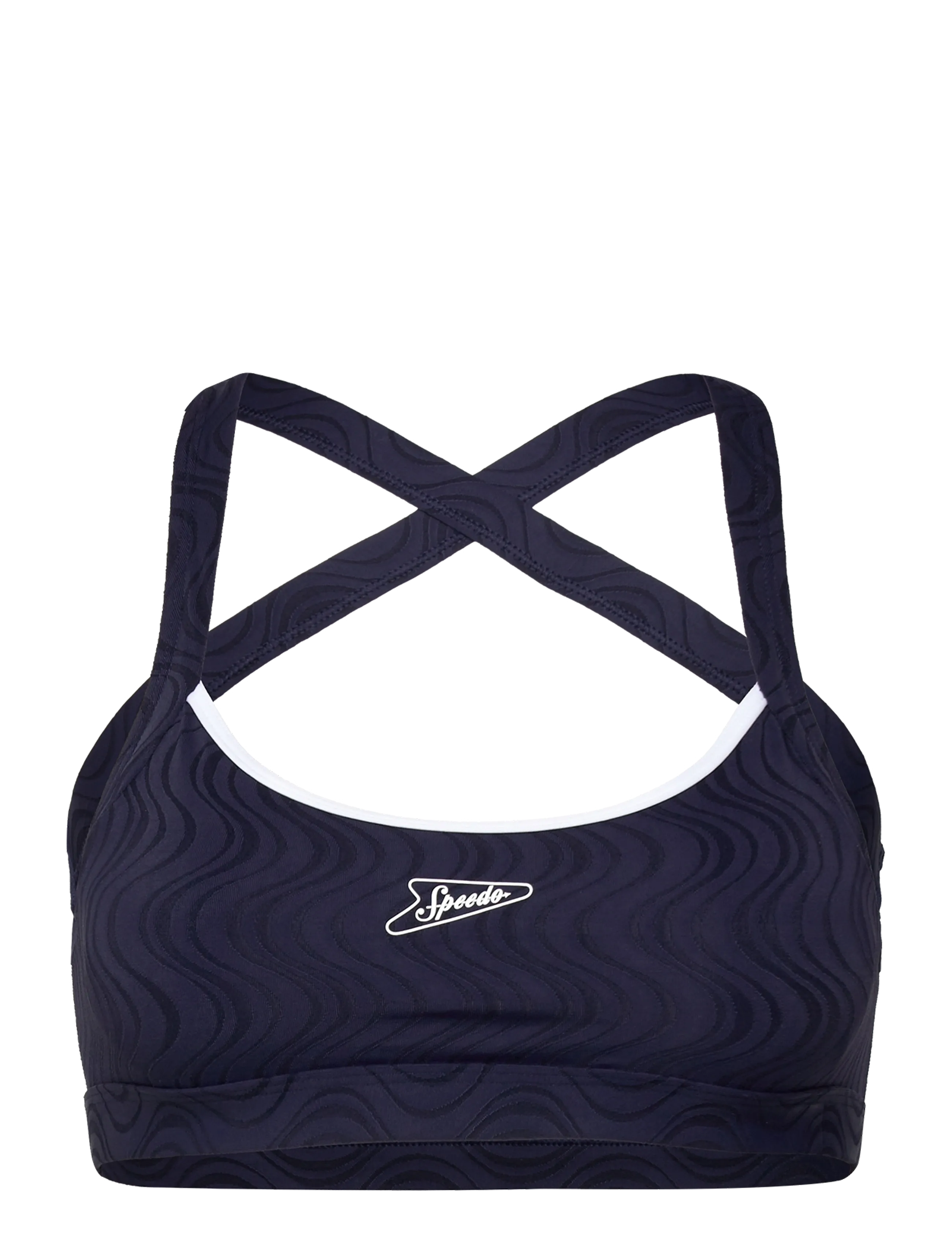 Speedo Texture Crossback Bikini Top - Badkläder - PEACOAT/BRIGHT WHITE / navy