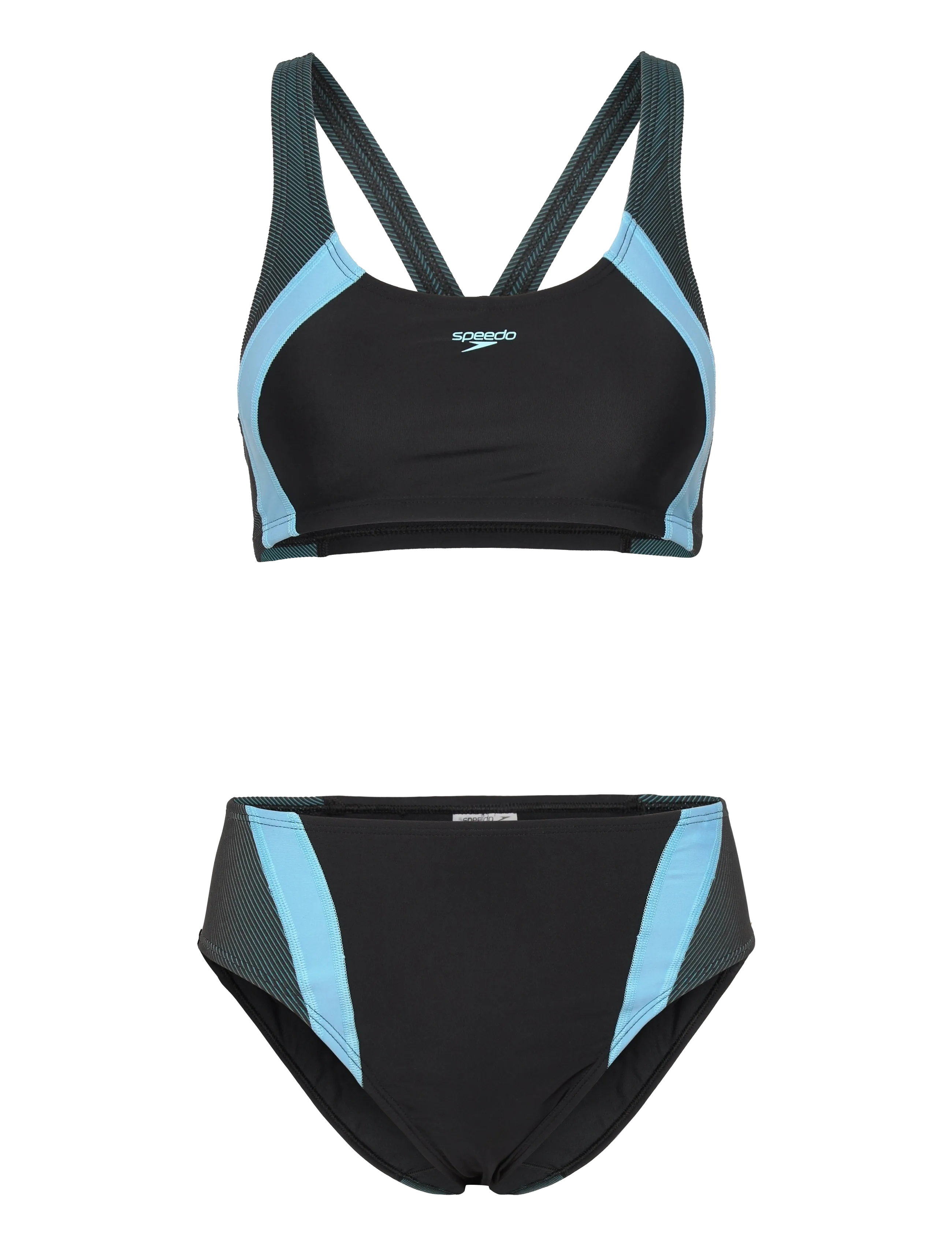 Speedo Quantum Rib Splice Two Piece - Sports swimwear - ANTHRACITE/ANGELIC BLUE / black