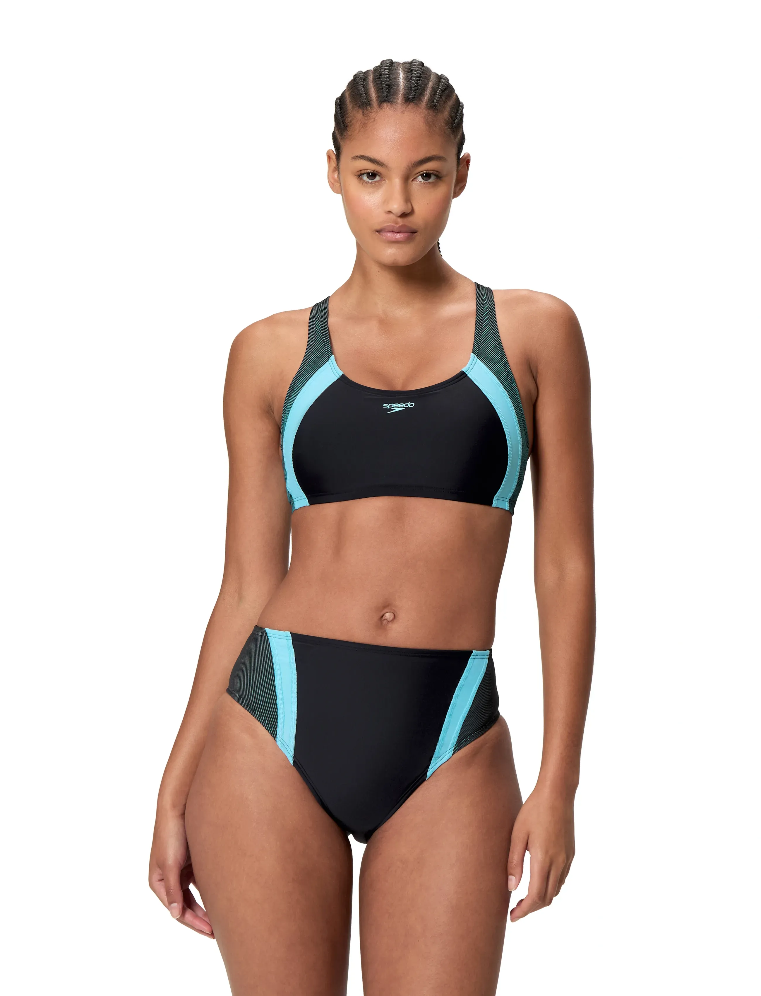 Speedo - Quantum Rib Splice Two Piece - sportsbadetøj - anthracite/angelic blue - 0