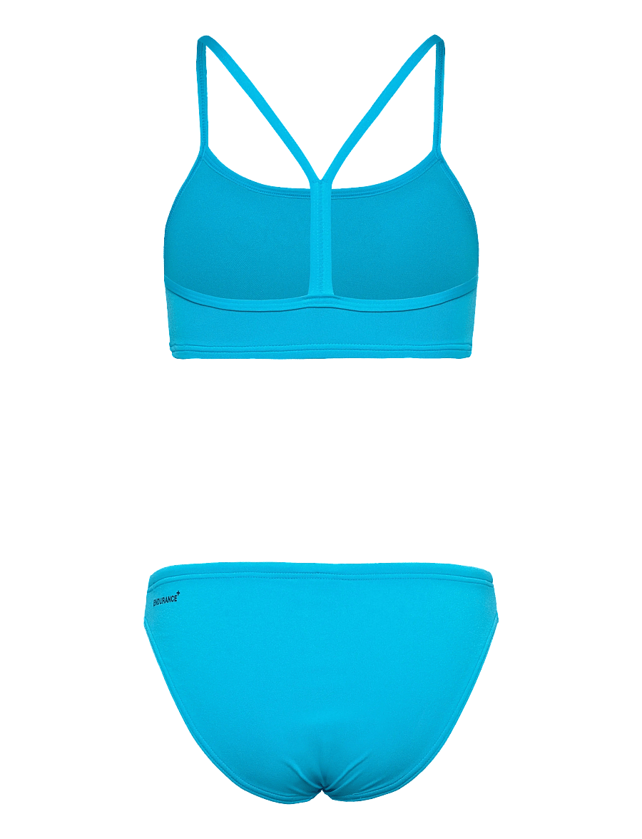 Speedo - Endurance+ Logo Thin Strap Two Piece - sportiga badkläder - mayan blue - 2