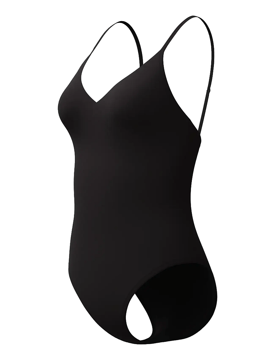 Speedo - Solid V-Neck Swimsuit - sportiga badkläder - anthracite - 1