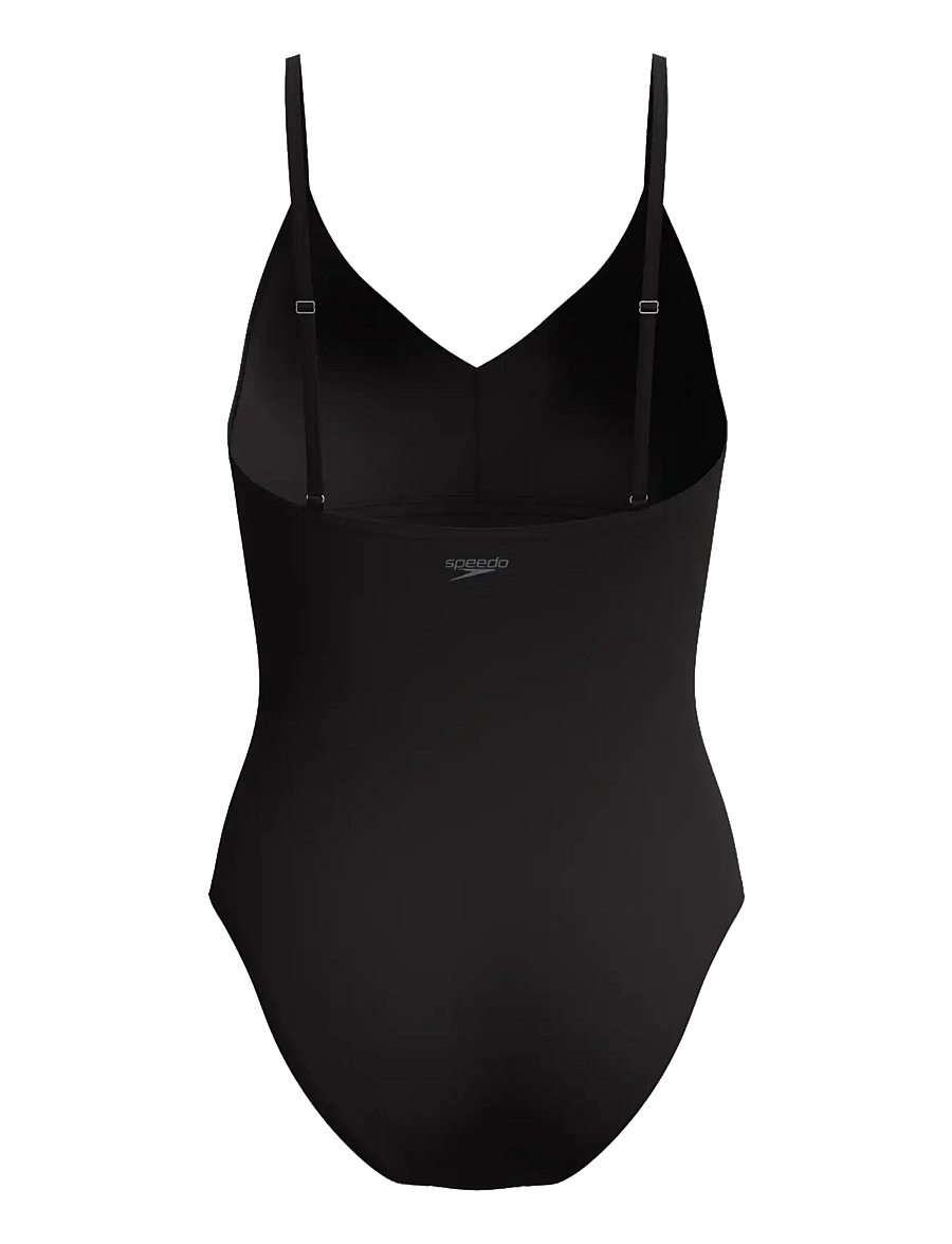 Speedo - Solid V-Neck Swimsuit - sportiga badkläder - anthracite - 2