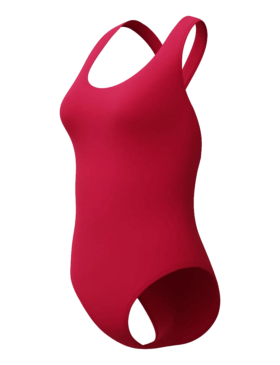 Speedo - Solid Scoop Neck Swimsuit - maudymosi apranga - ruby - 1