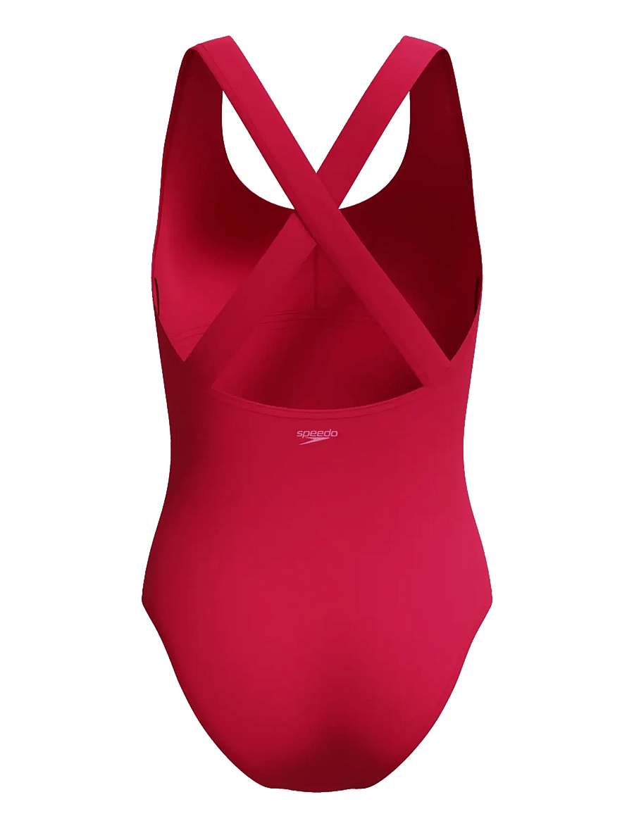 Speedo - Solid Scoop Neck Swimsuit - maudymosi apranga - ruby - 2