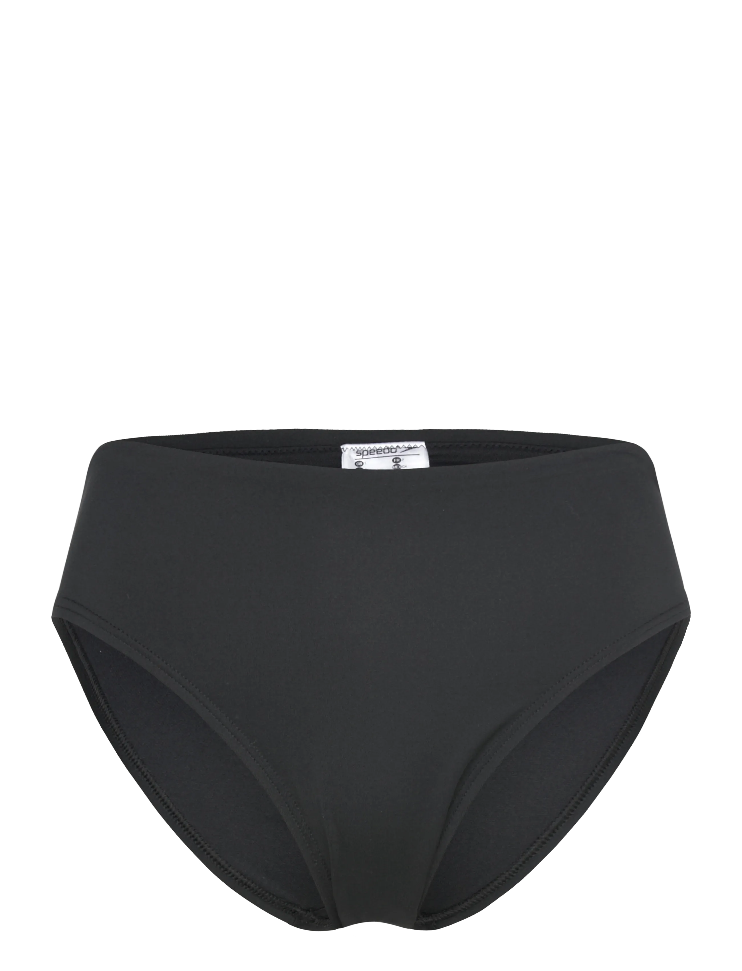 Speedo Solid Cheeky High Waist Bikini Bottom, XXL, Black, Sport Badetøj > Sport Bikinis, Dame