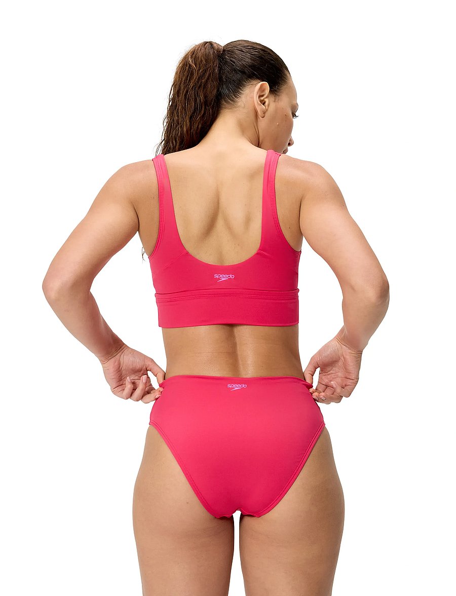Speedo - Solid Cheeky High Waist Bikini Bottom - sport-bademode - ruby - 3