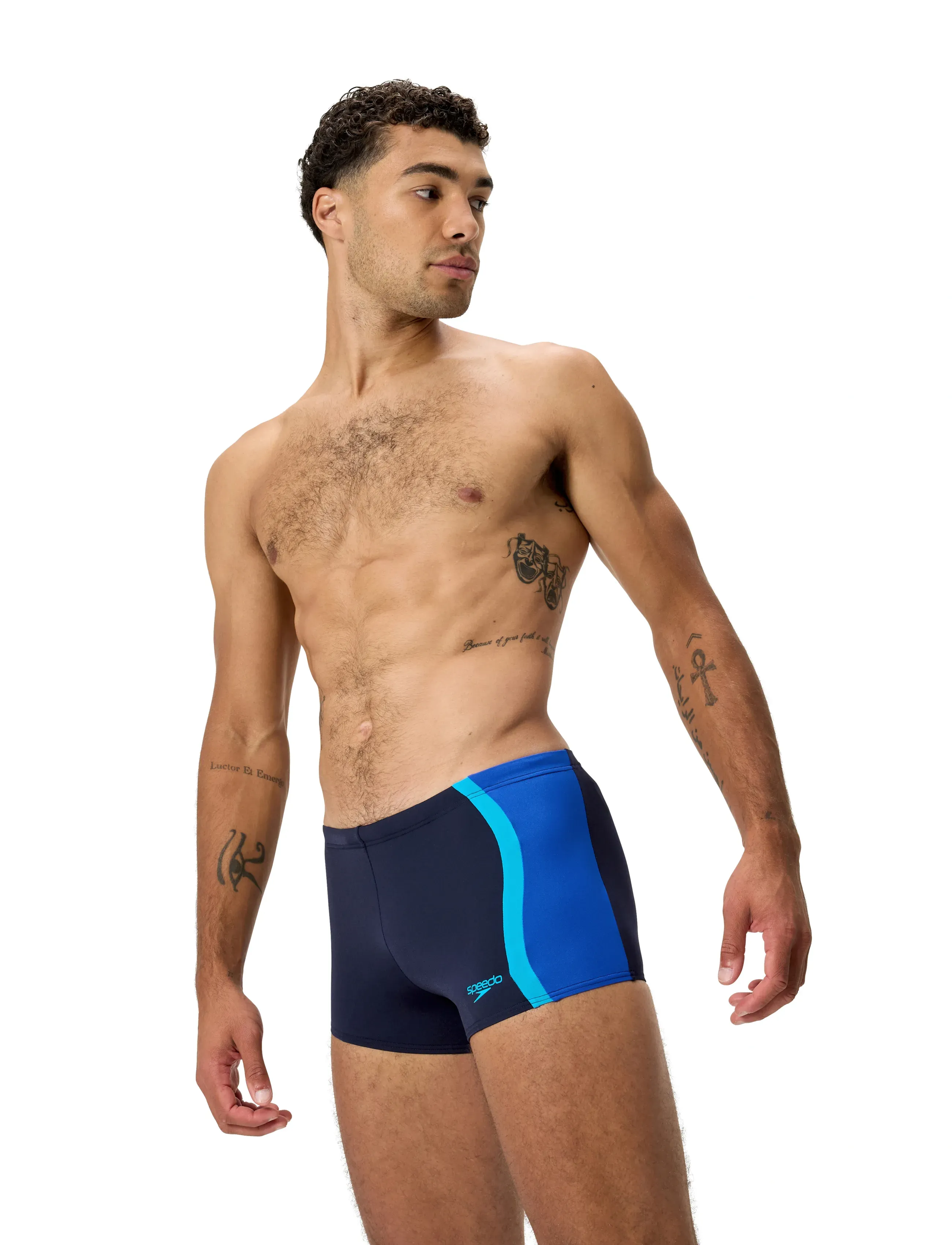 Speedo Solid Splice Aquashort, 32, Sport Bademode, Marineblau - Briefs & Speedos, Männerswear
