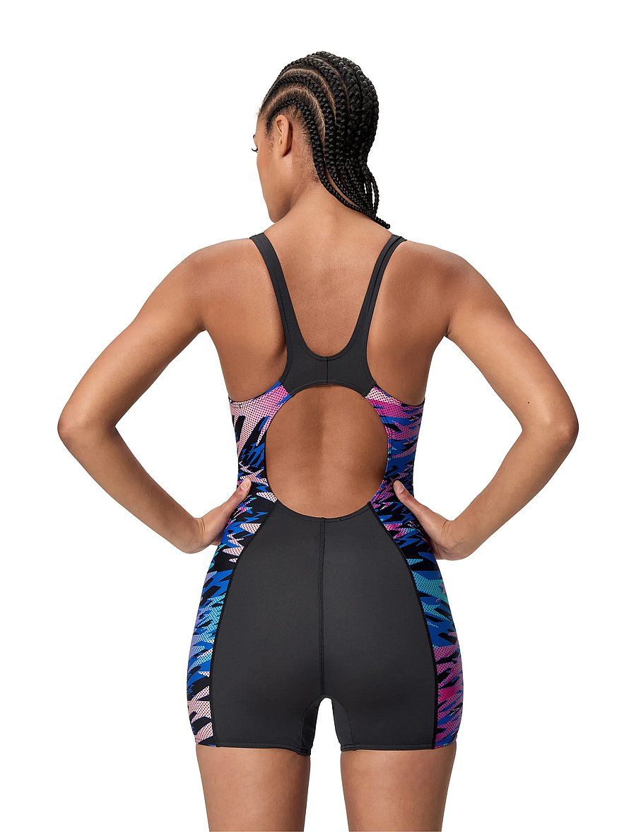 Speedo - Hyperboom Splice Muscleback Legsuit - spordi ujumisriided - anthracite/margarita pink - 4