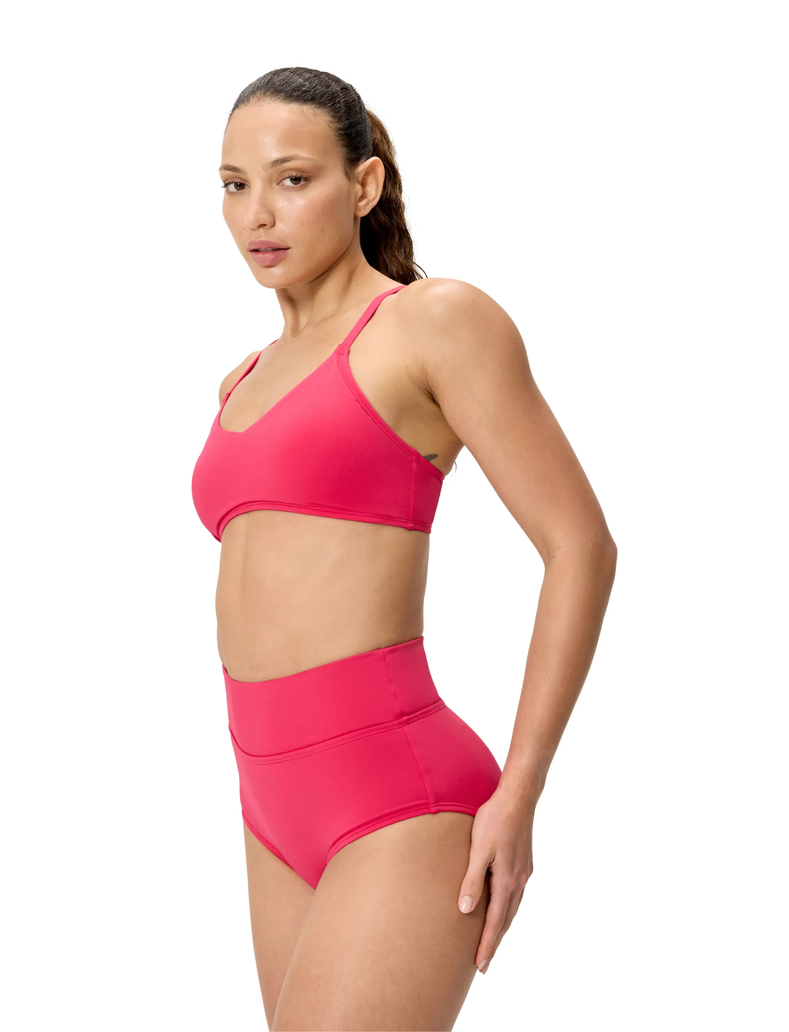 Speedo - Solid Triangle Bikini Top - sportsbadetøj - ruby - 4