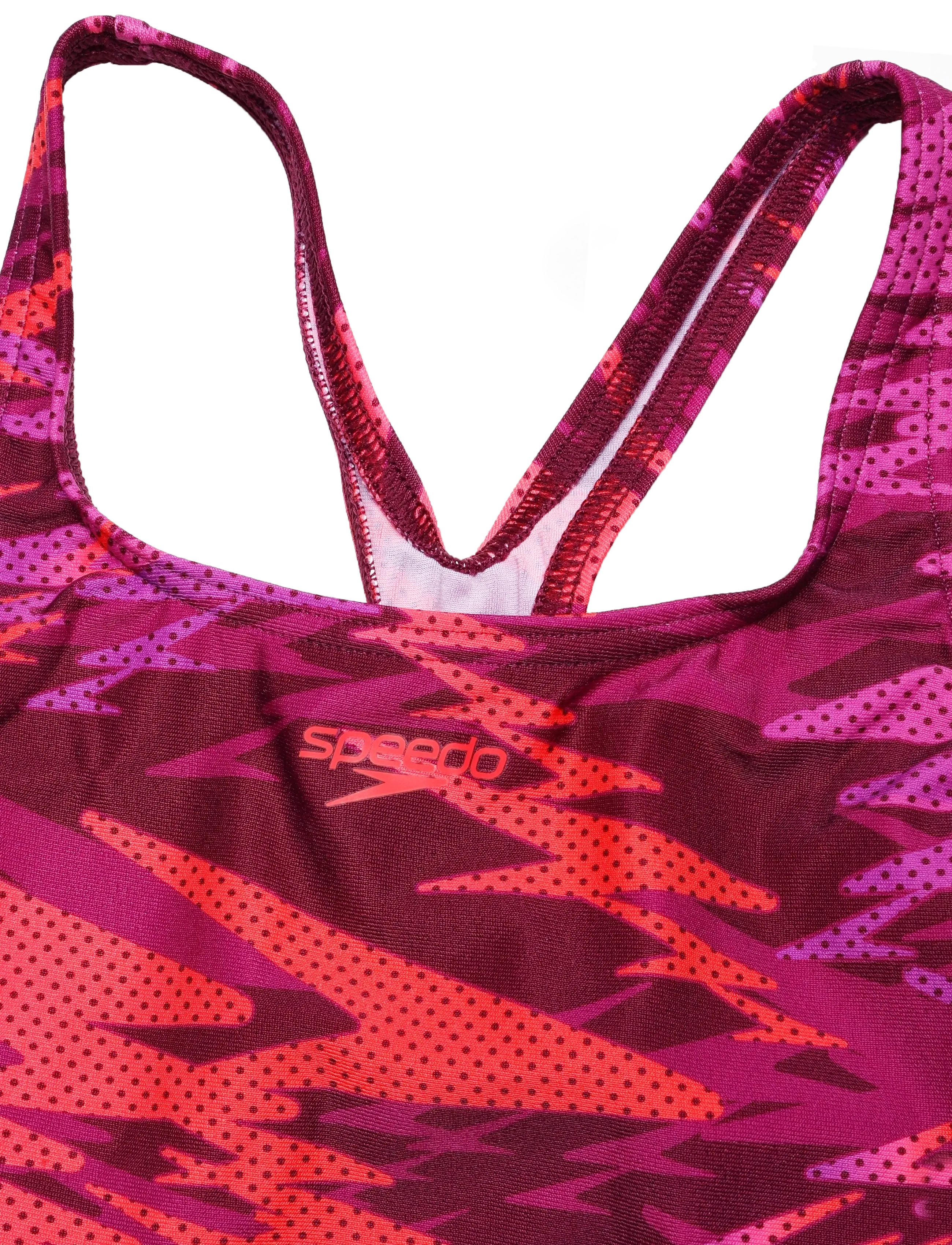 Speedo - Hyperboom Print Medalist Swimsuit - swimsuits - neon jelly/post it pink - 2
