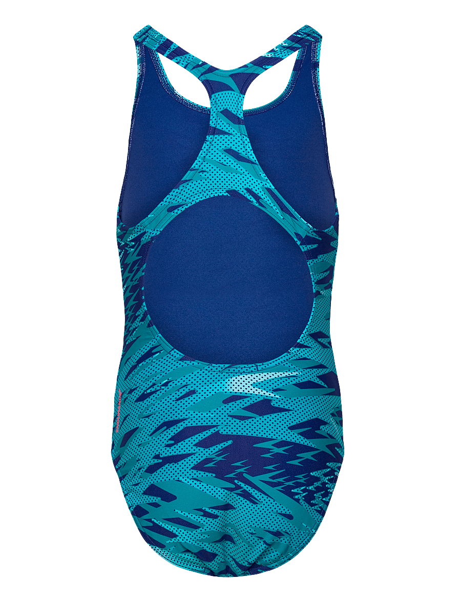 Speedo - Hyperboom Print Medalist Swimsuit - badeanzüge - night watch/hyper teal - 1