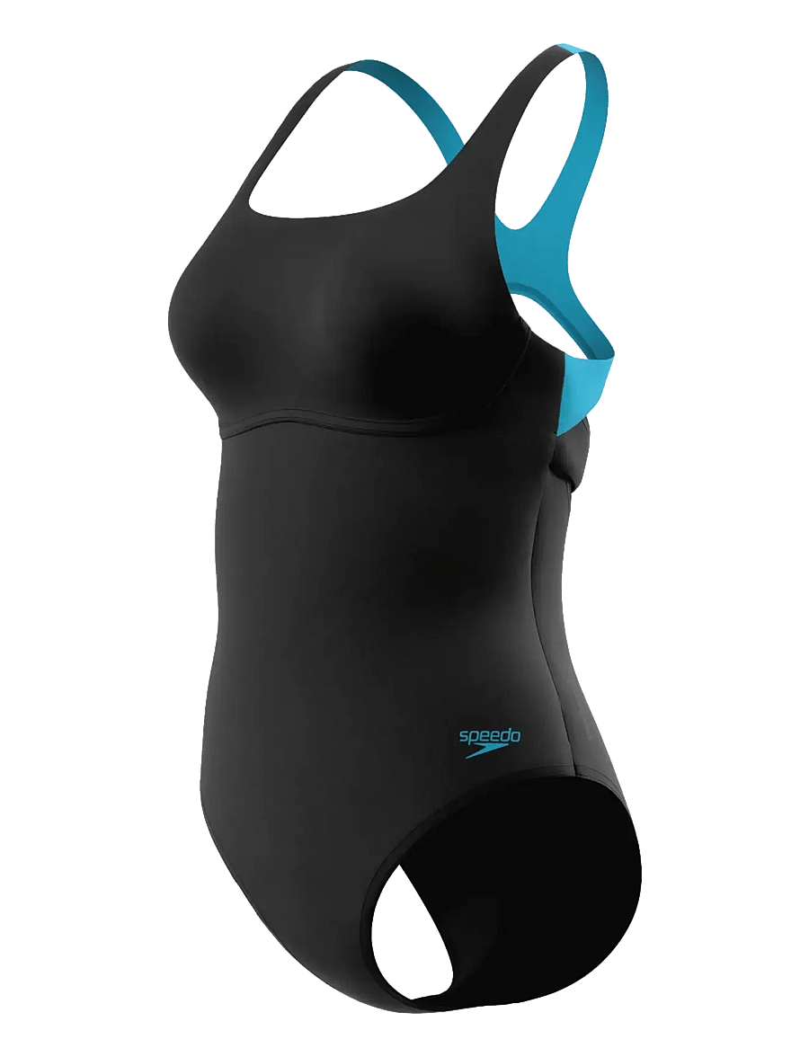 Speedo - Solid Flex Band Swimsuit - sportsbadetøj - anthracite/mayan blue - 1