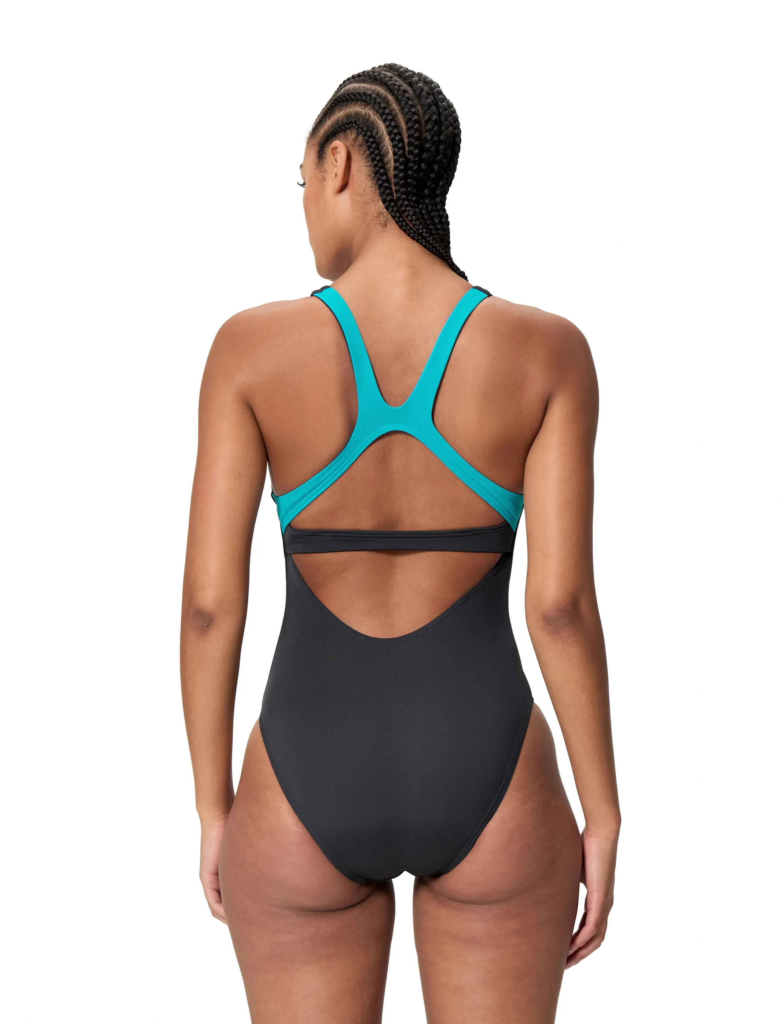 Speedo - Solid Flex Band Swimsuit - sportsbadetøj - anthracite/mayan blue - 4