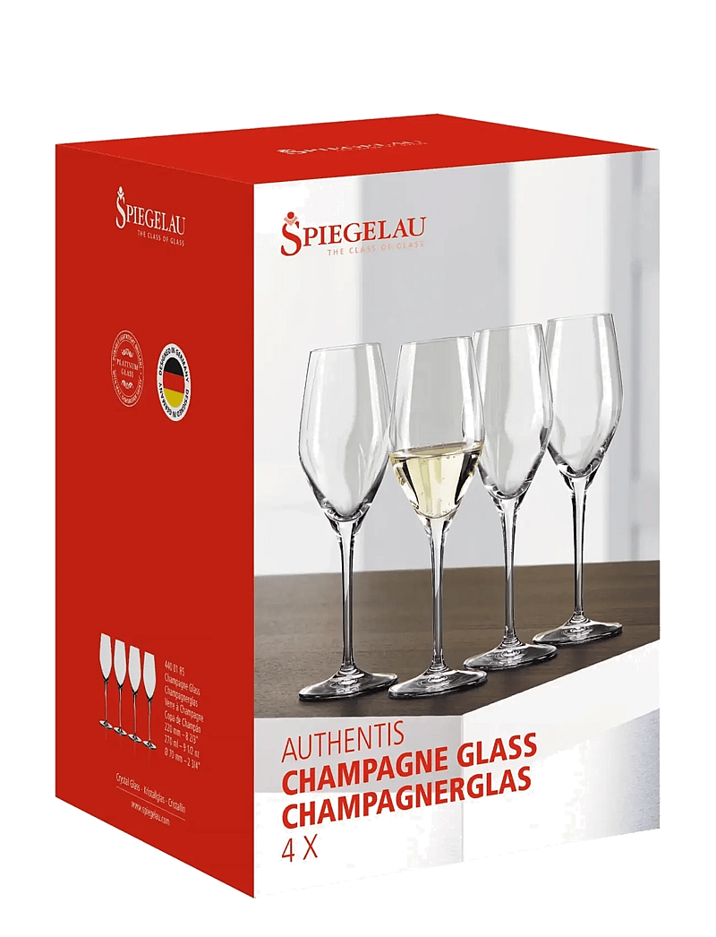 Spiegelau - Authentis Champagneglas 27 cl 4-pack - sektgläser - clear glass - 4