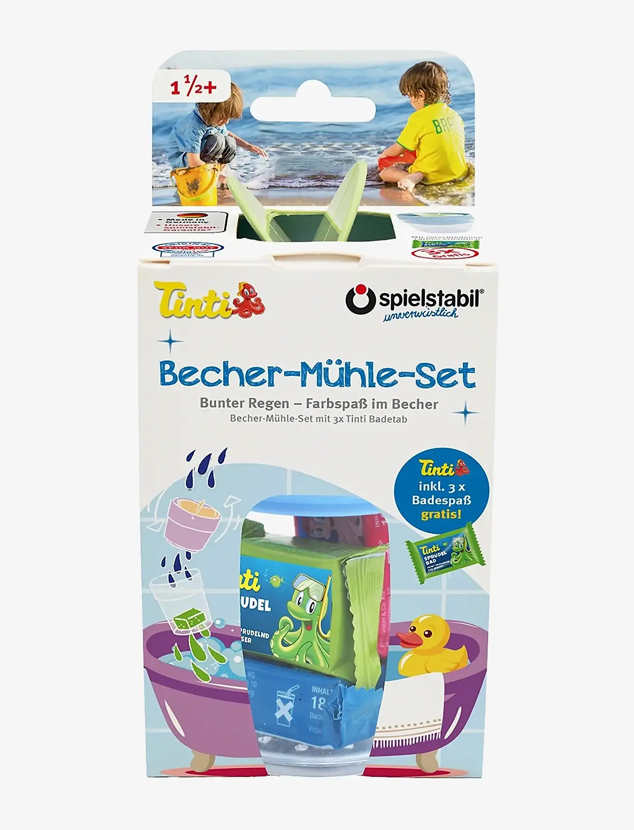 Spielstabil - Sand Cup and Mill Wheel Set - Pastel - sandlegetøj - multi - 0