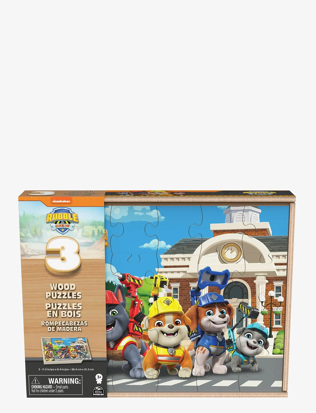 Spinmaster Games - Rubble & Crew Wood Puzzles w. Storage 3 Pack - klassiska pussel - muti - 0