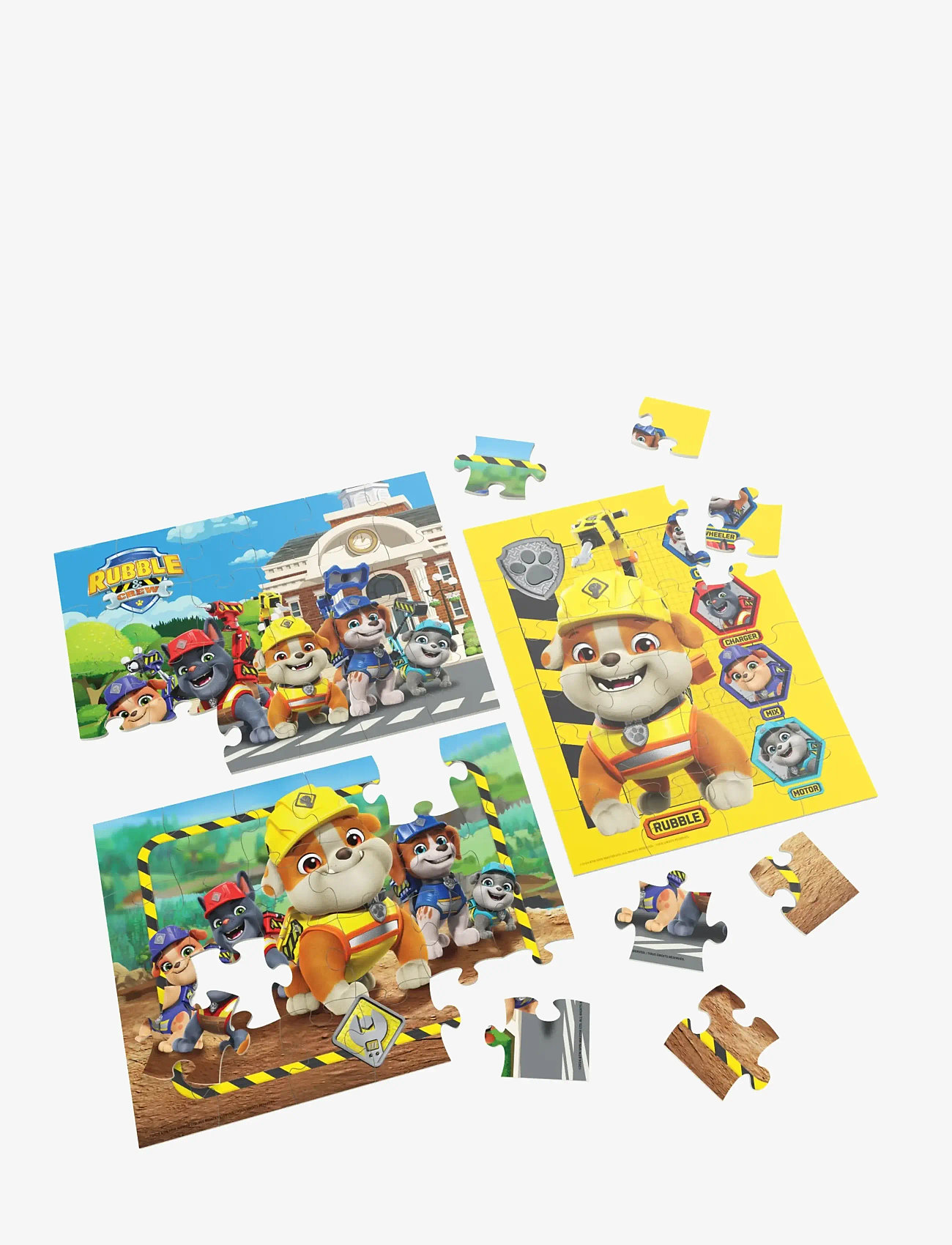 Spinmaster Games - Rubble & Crew Wood Puzzles w. Storage 3 Pack - klassiska pussel - muti - 2