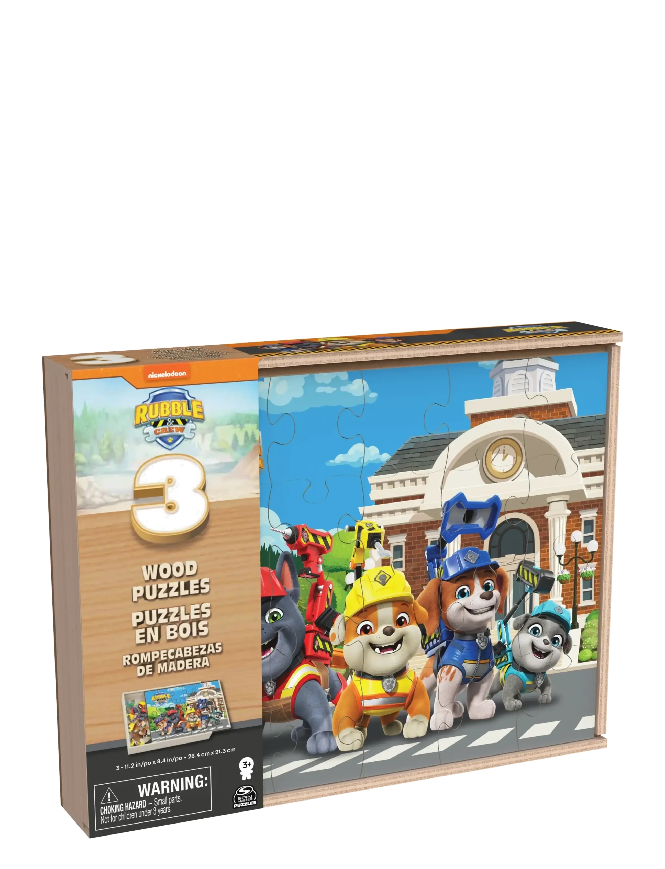 Spinmaster Games - Rubble & Crew Wood Puzzles w. Storage 3 Pack - klassiset palapelit - muti - 3