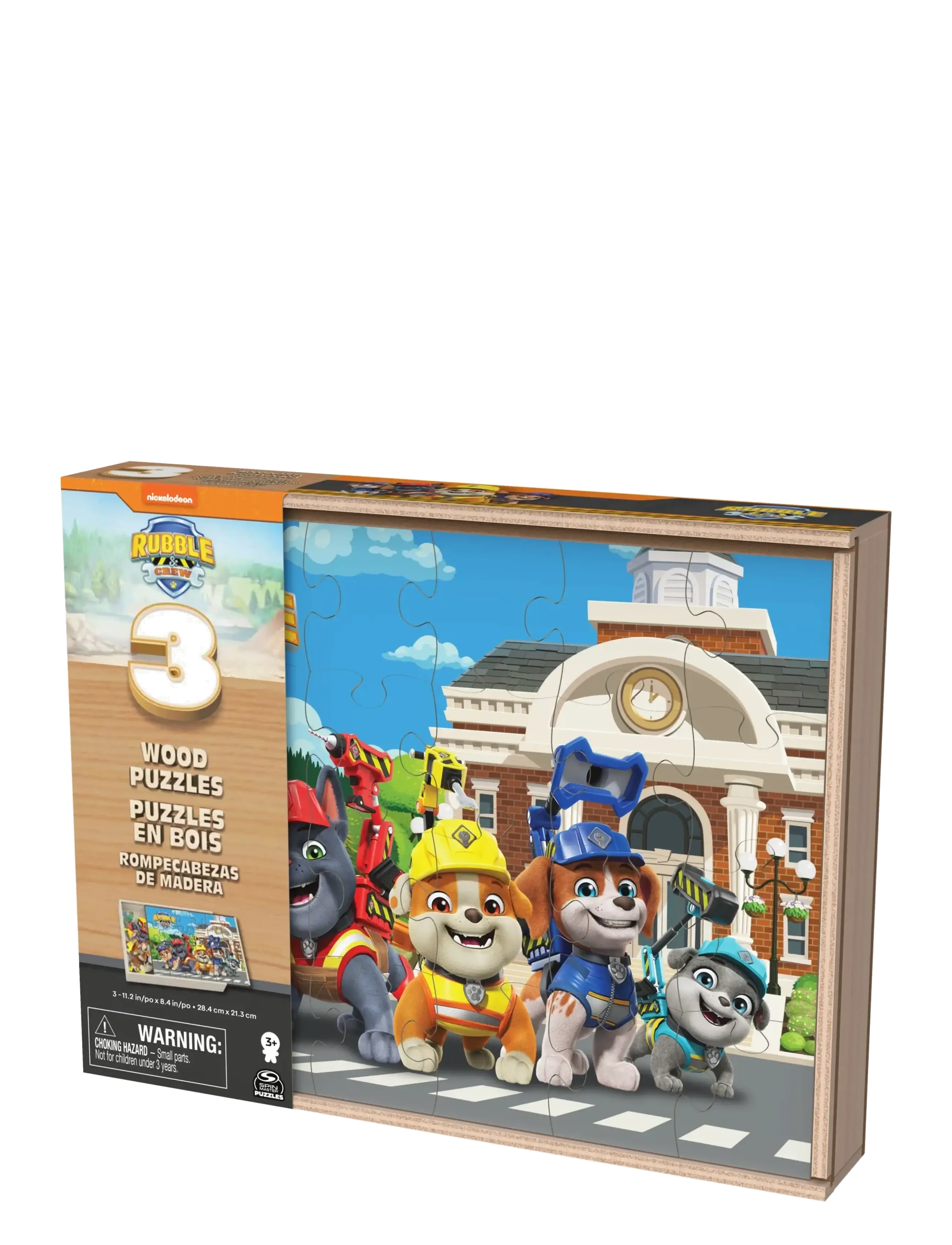 Spinmaster Games - Rubble & Crew Wood Puzzles w. Storage 3 Pack - klassiset palapelit - muti - 4