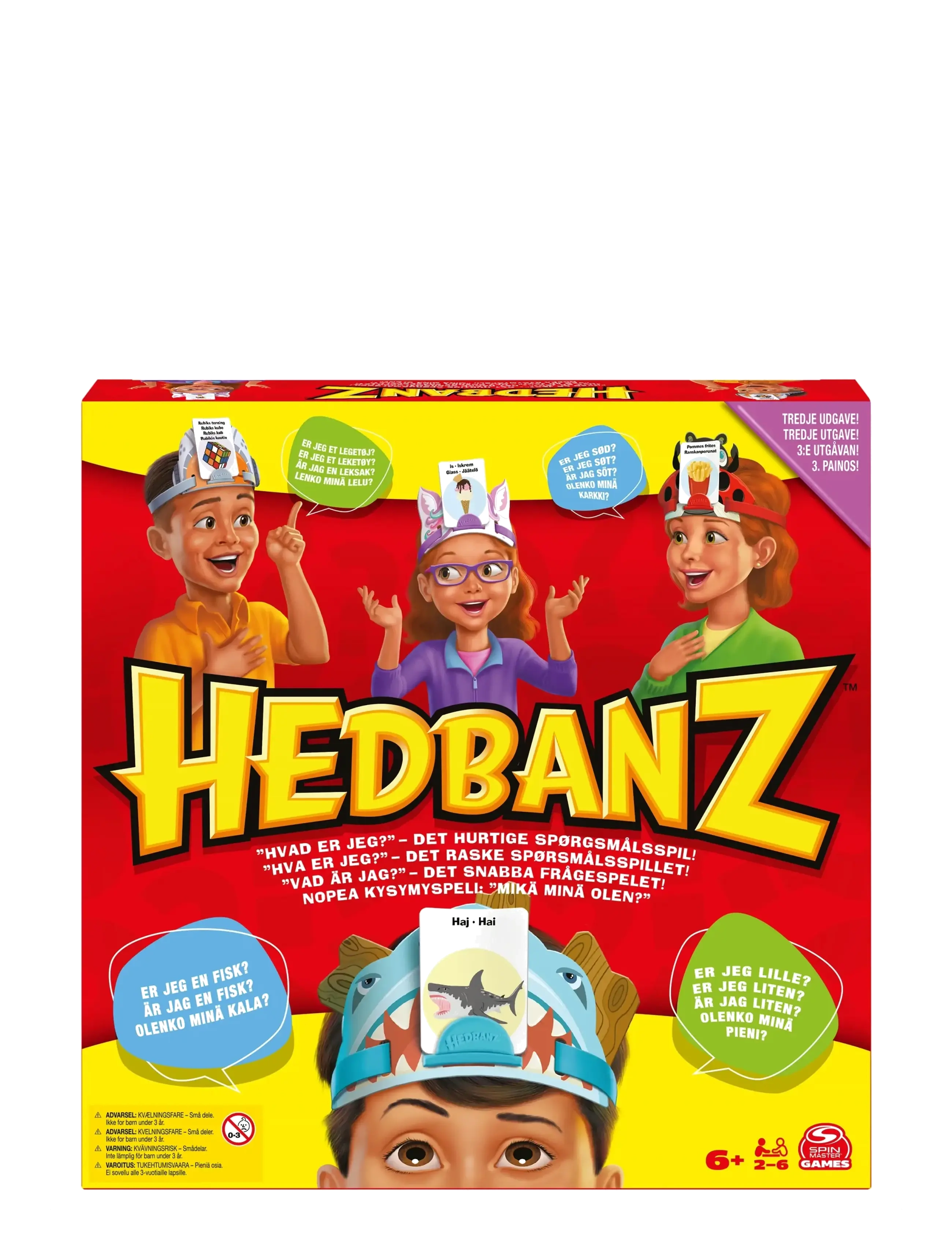 Spinmaster Games Hedbanz Dk/No/Se/Fi, Børn, Board Spil, Rød, Str: ONE SIZE