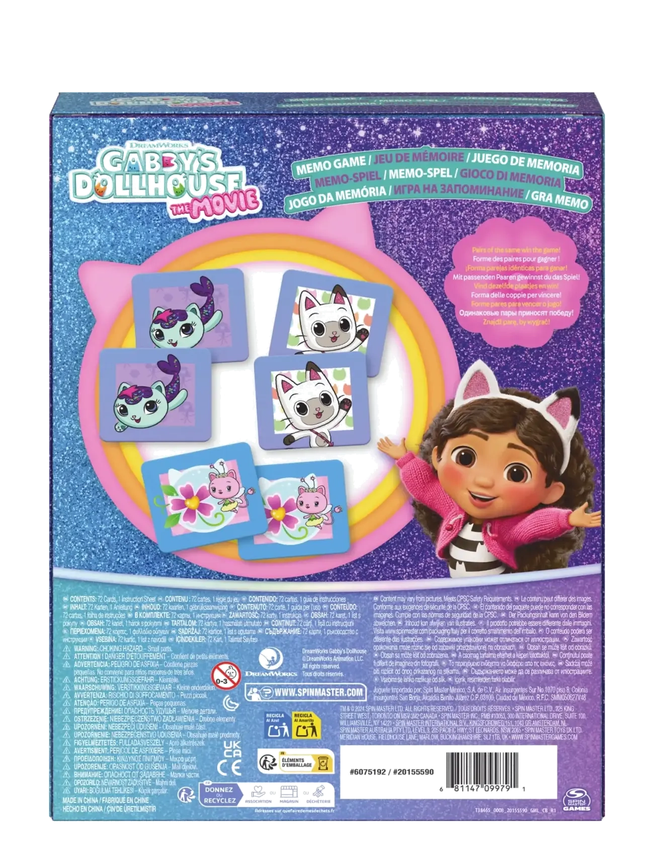 Spinmaster Games - Gabby's Movie Memo Game w. 72 Cards - memo - multi - 3
