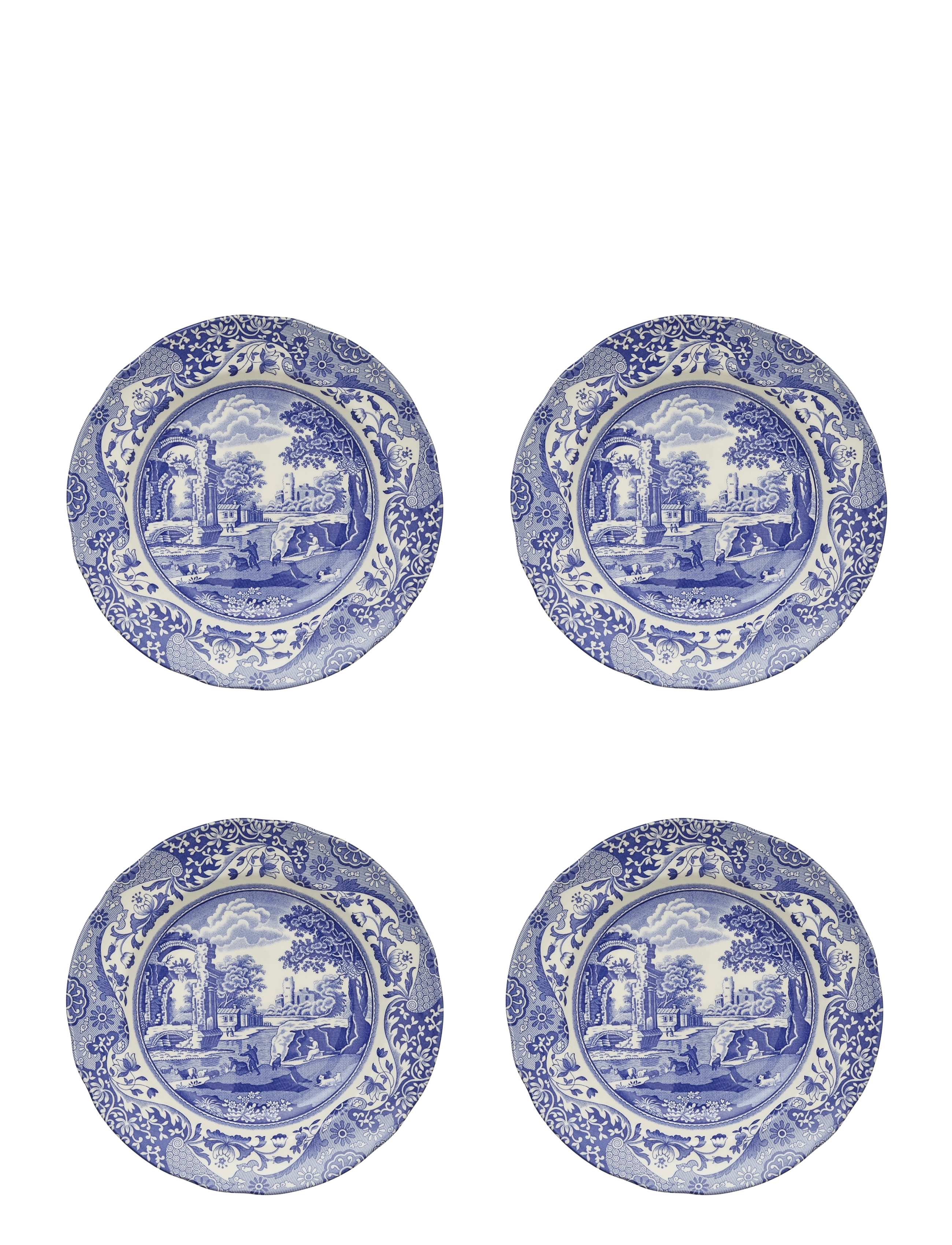 Spode Blue Italian Lunch Plate 4-pack - Spode - BLUE / WHITE / blue