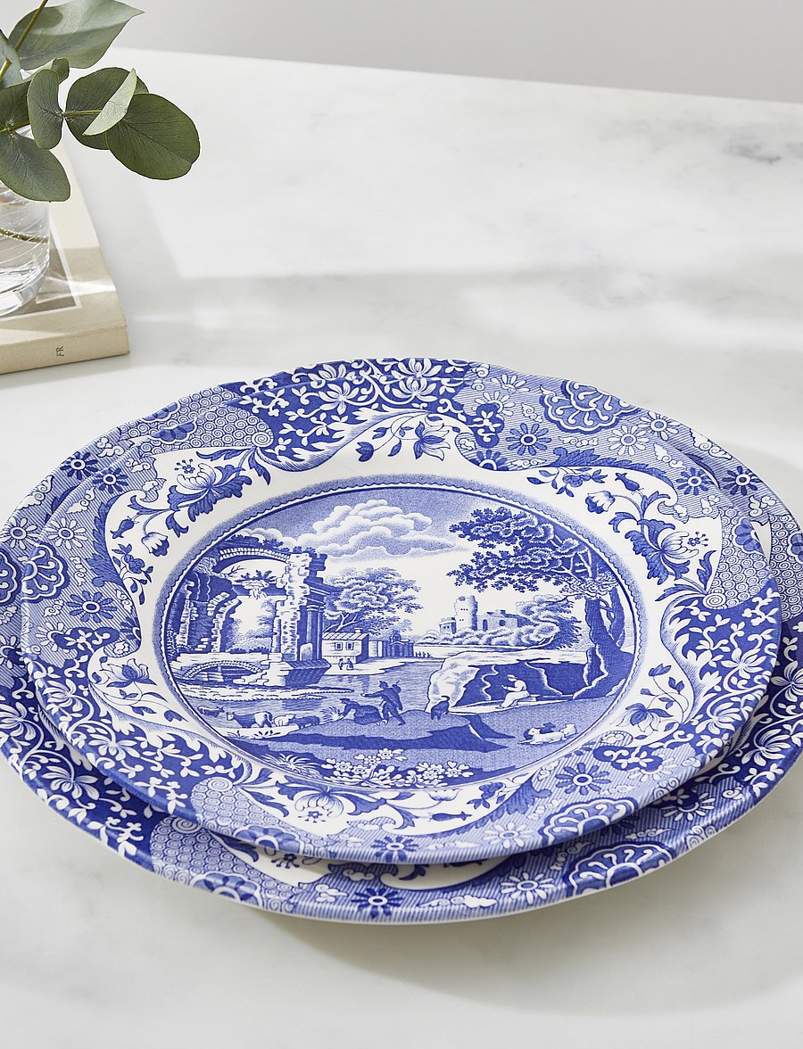 Spode - Blue Italian Lunch Plate 4-pack - praetaldrikud - blue / white - 3