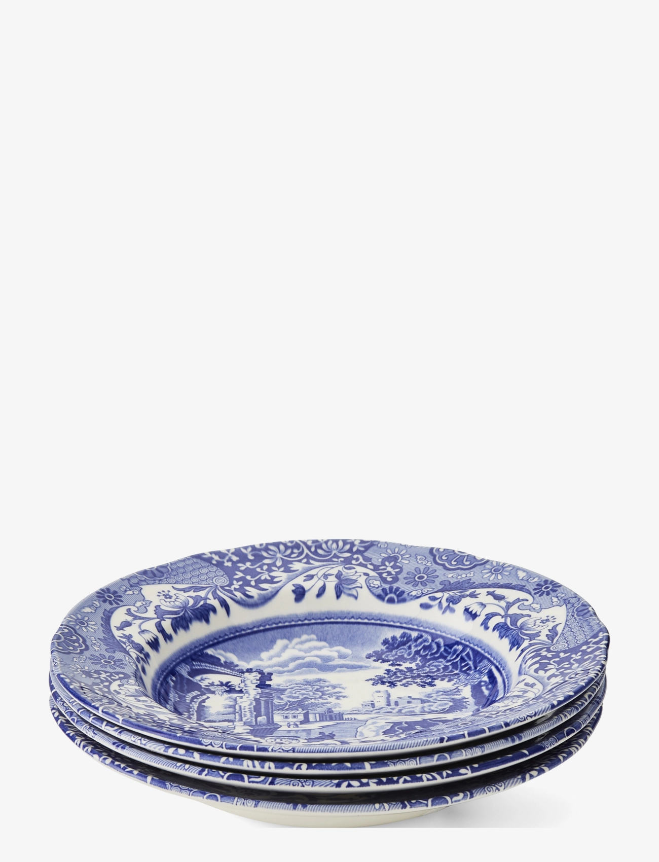 Spode - Blue Italian Soup Plate 4-pack - dybe tallerkner - blue / white - 1