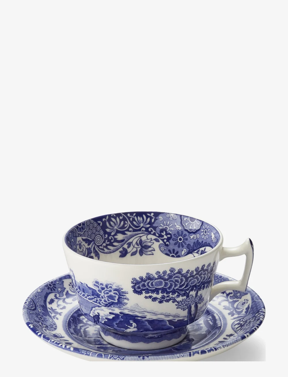 Spode - Blue Italian Teacup & Saucer 4-pack - tebollar - blue / white - 1