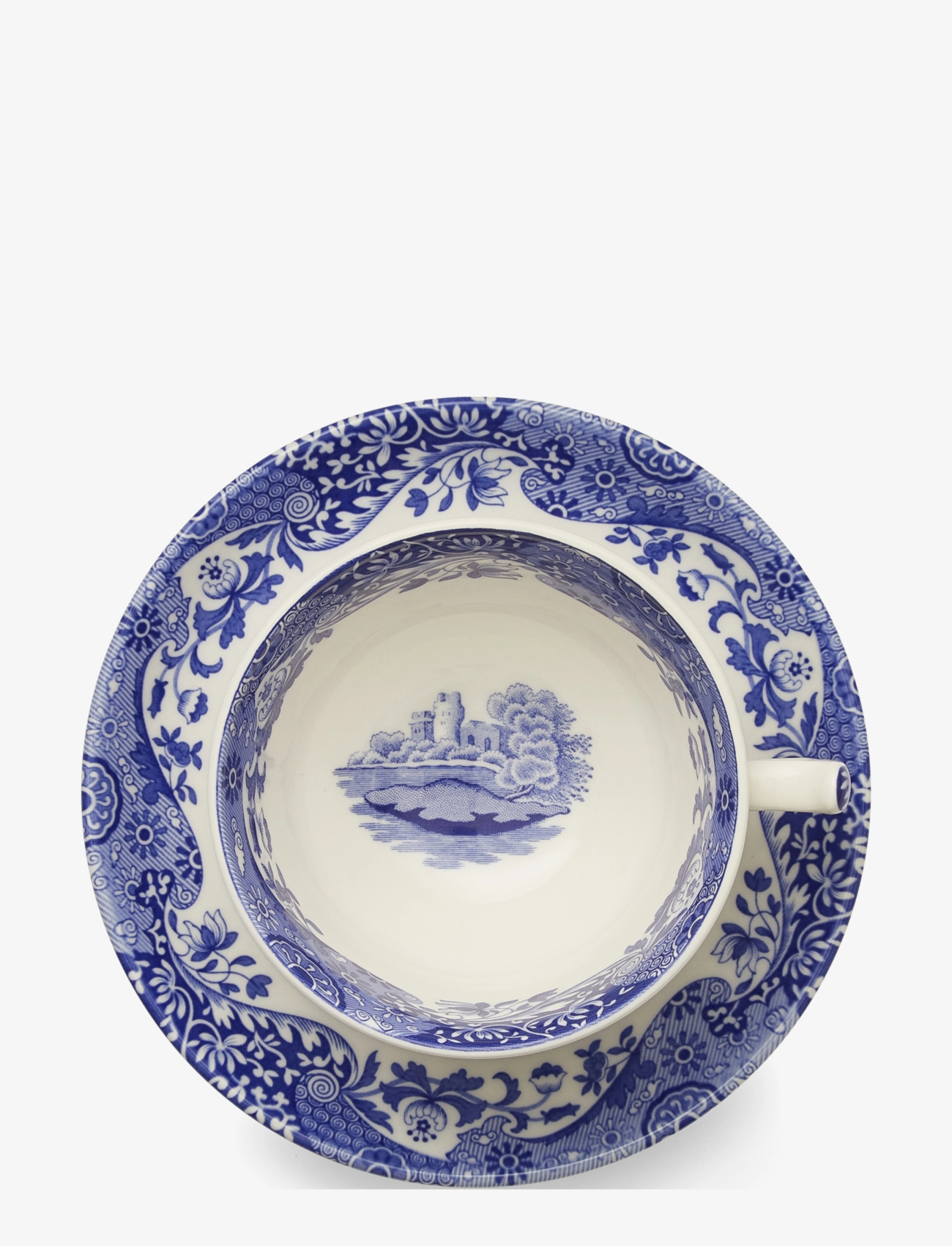 Spode - Blue Italian Breakfast Cup & Saucer 4-pack - tekopper - blue / white - 2