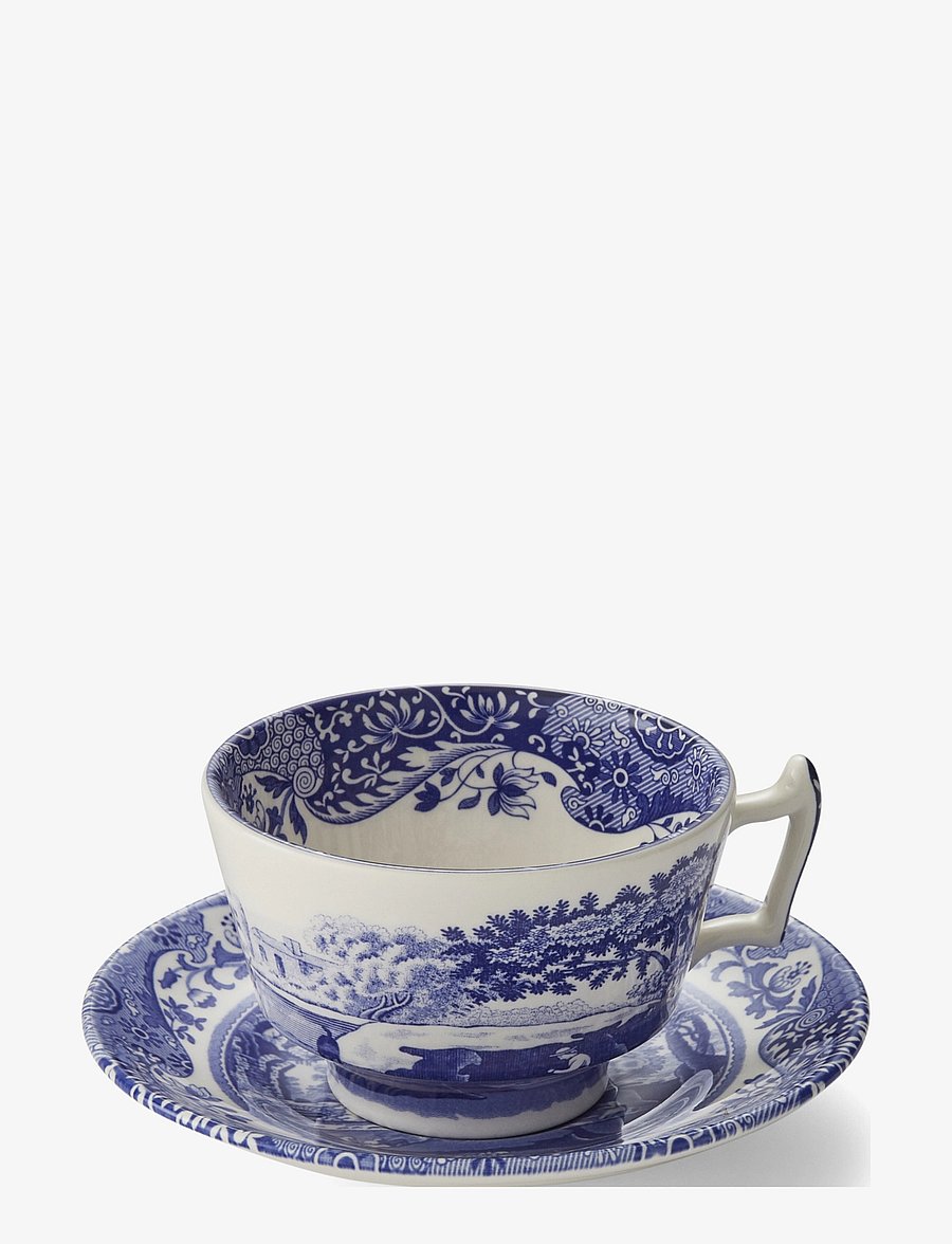 Spode - Blue Italian Breakfast Cup & Saucer 4-pack - teetassid - blue / white - 2